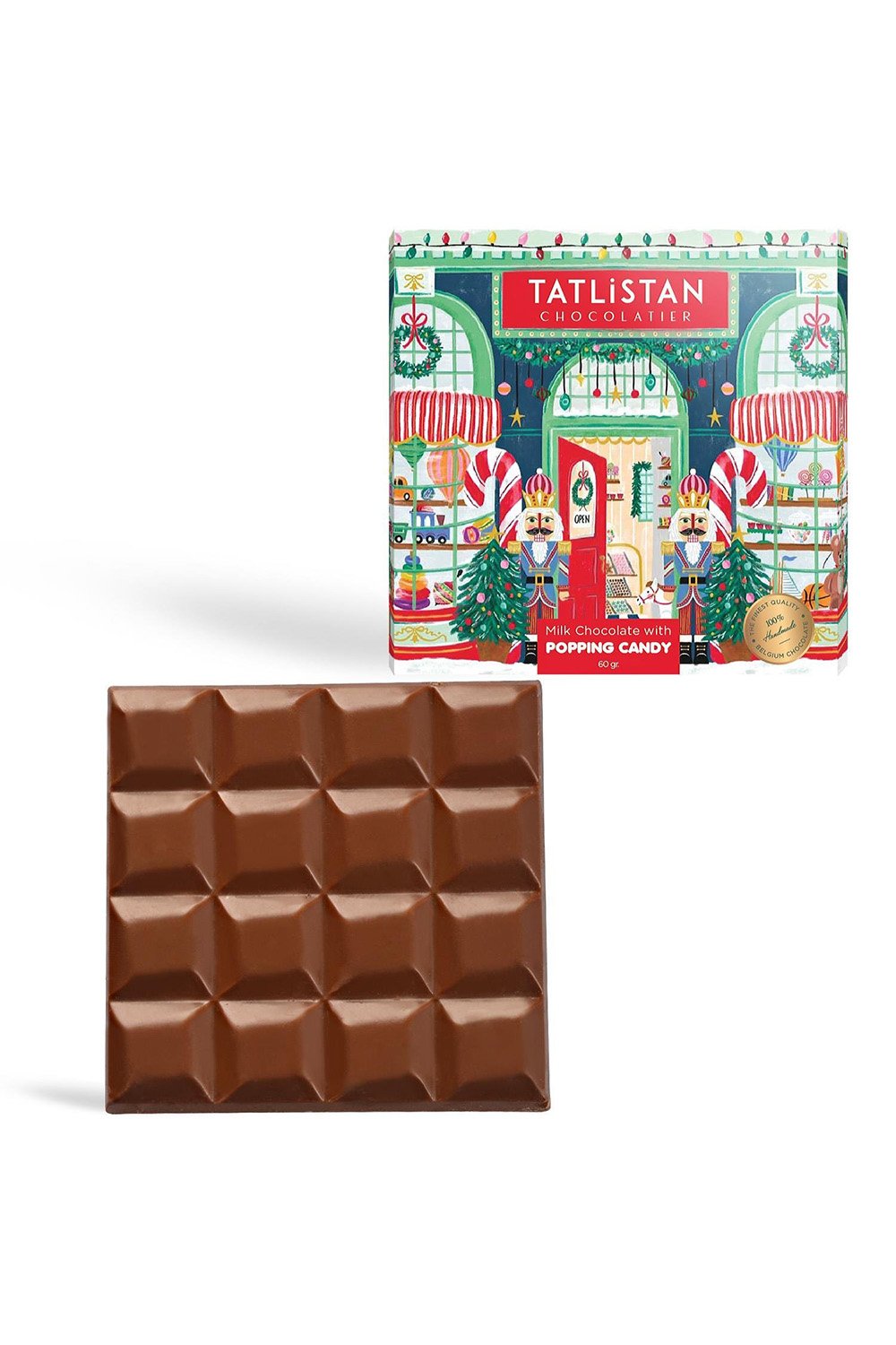 Tatlistan-Patlayan Şekerli Yılbaşı Çikolatası Kare Tablet-Çikolata-1-Milagron.com