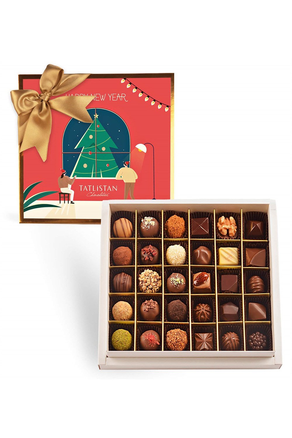 Tatlistan-Penceredeki Yılbaşı Ağacı 30 Çeşitli Artisan Ve Trüf Çikolata 30'lu-Çikolata-1-Milagron.com