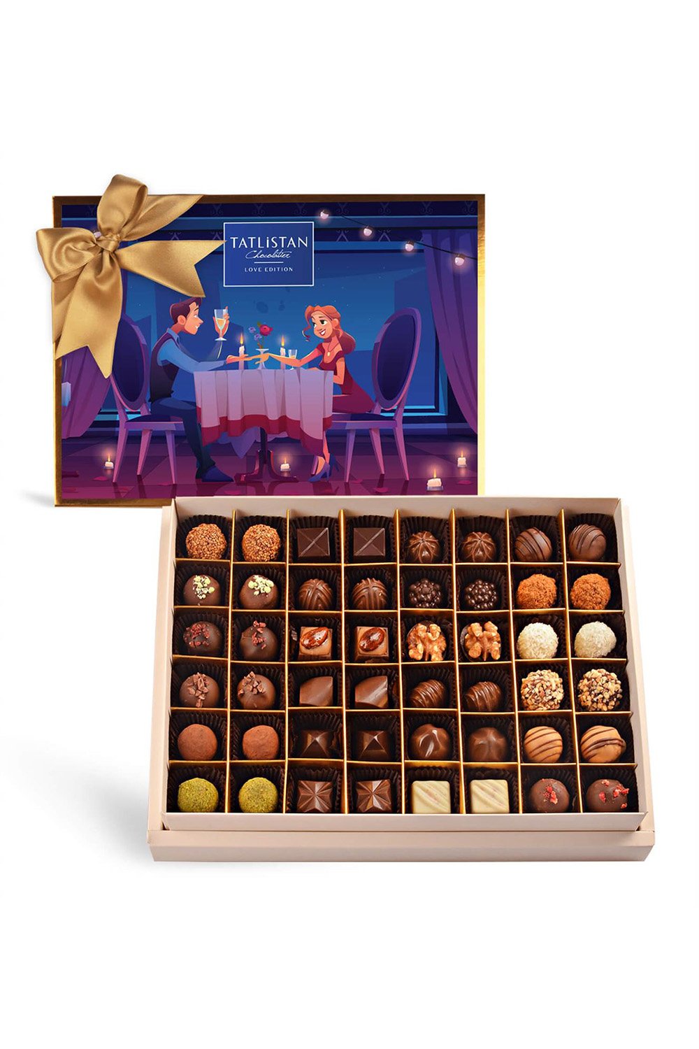 Tatlistan-Romantic Dinner | 24 Çeşitli Artisan & Trüf Çikolata 48'li-Çikolata-1-Milagron.com