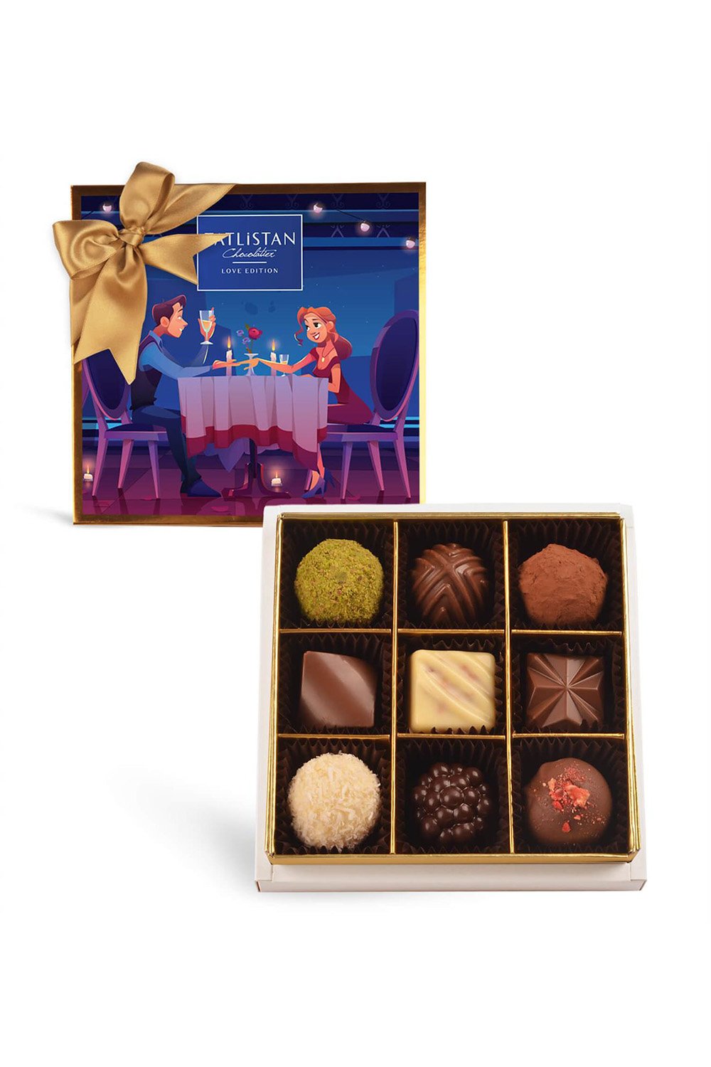 Tatlistan-Romantic Dinner | 9 Çeşitli Artisan Çikolata 9'lu-Çikolata-1-Milagron.com