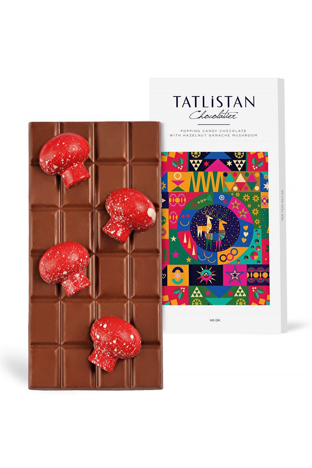 Tatlistan-Sihirli Yılbaşı Mantarı - Patlayan Şekerli & Fındık Ganajlı Tablet Çikolata-Çikolata-1-Milagron.com