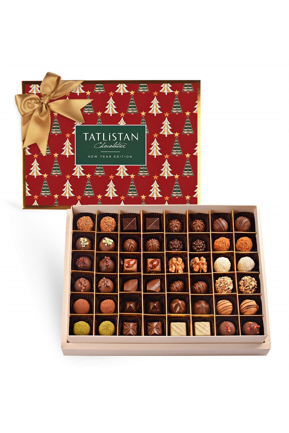 Tatlistan-Yılbaşı Ağaçları 24 Çeşitli Artisan Ve Trüf Çikolata 48'li-Çikolata-1-Milagron.com