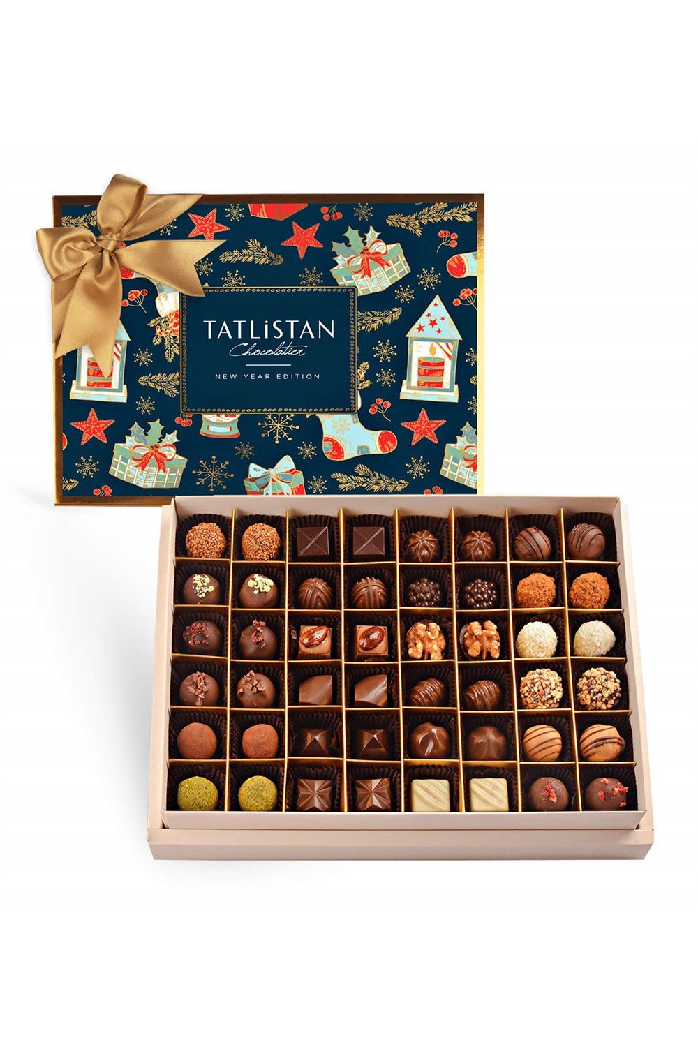 Tatlistan-Yılbaşı Hediyeleri Ve Yıldızlar 24 Çeşitli Artisan Ve Trüf Çikolata 48'li-Çikolata-1-Milagron.com