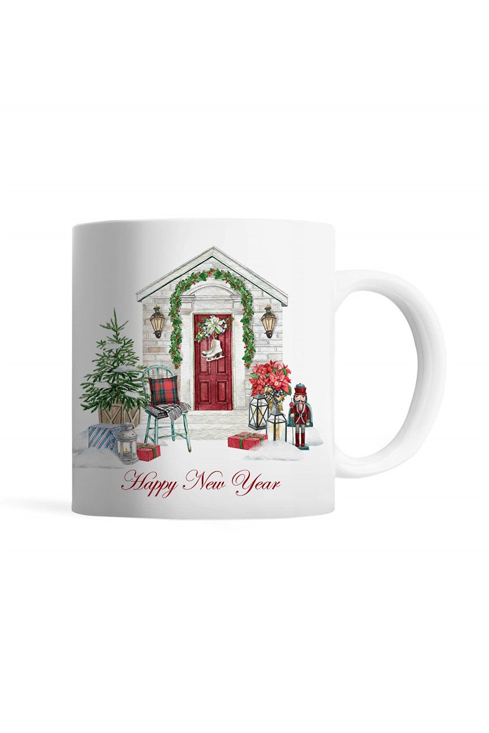 Tatlistan-Yılbaşı Süslü Ev Kupa Bardak-Bardak-1-Milagron.com