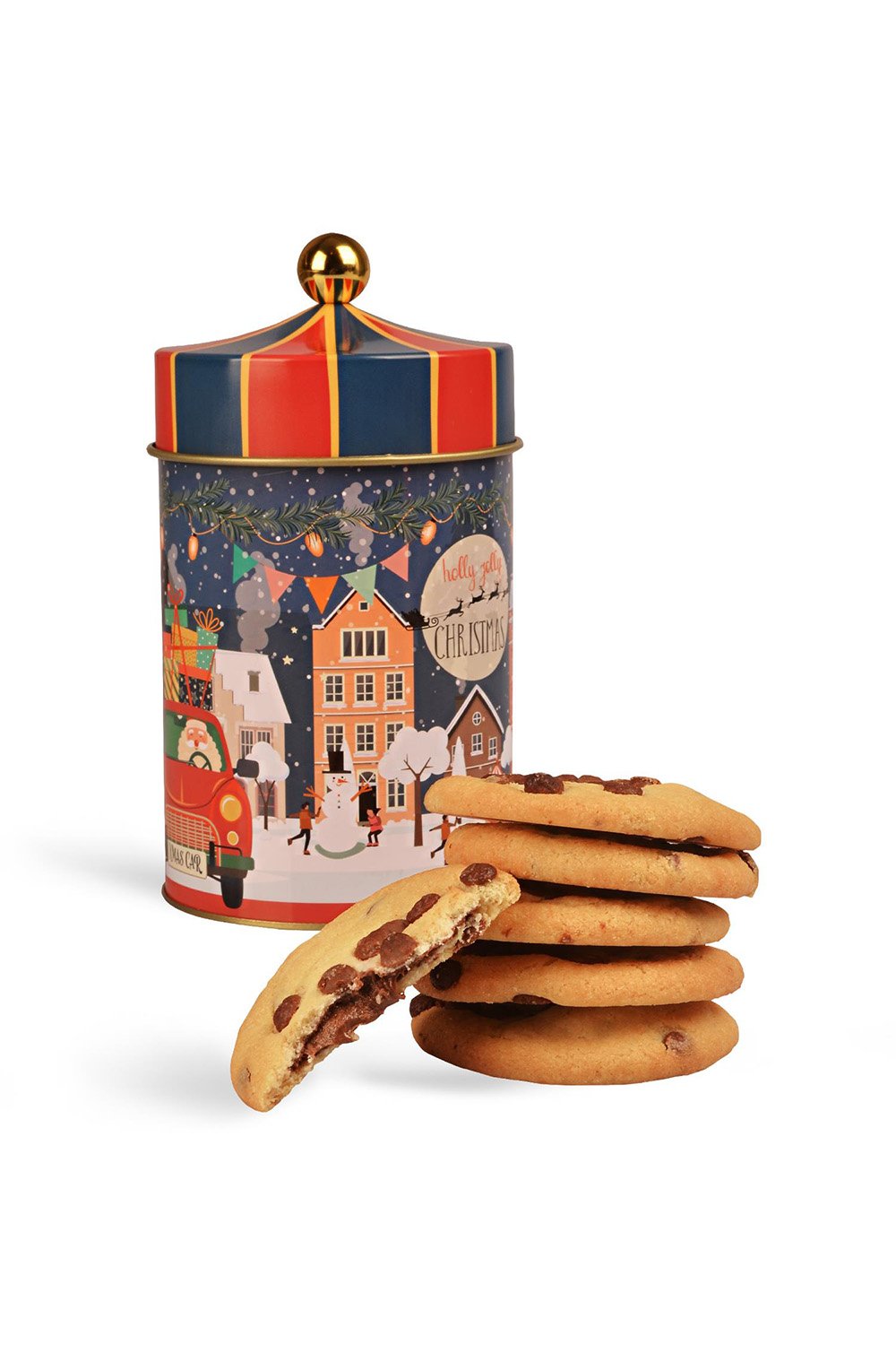 Tatlistan-Yılbaşı Tasarımlı Silindir Metal Kutuda Çikolatalı Cookie - Limited Edition-Çikolata-1-Milagron.com