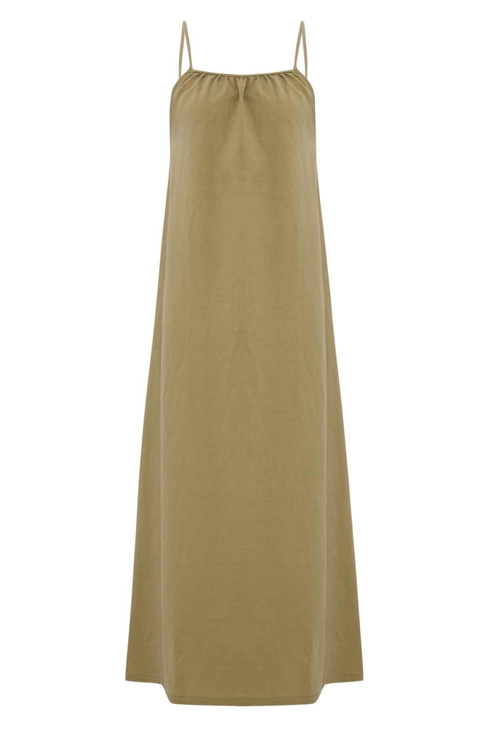 The Handloom-Bliss Flow Maxi Dress Khaki Green-Elbise-7-Milagron.com