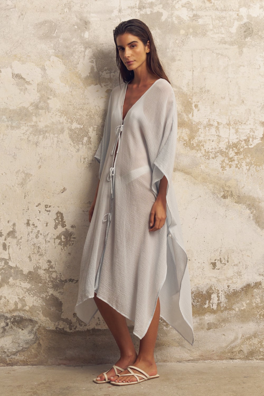 The Handloom-Bodrum Ties Kaftan Baby Blue-Kaftan-2-Milagron.com