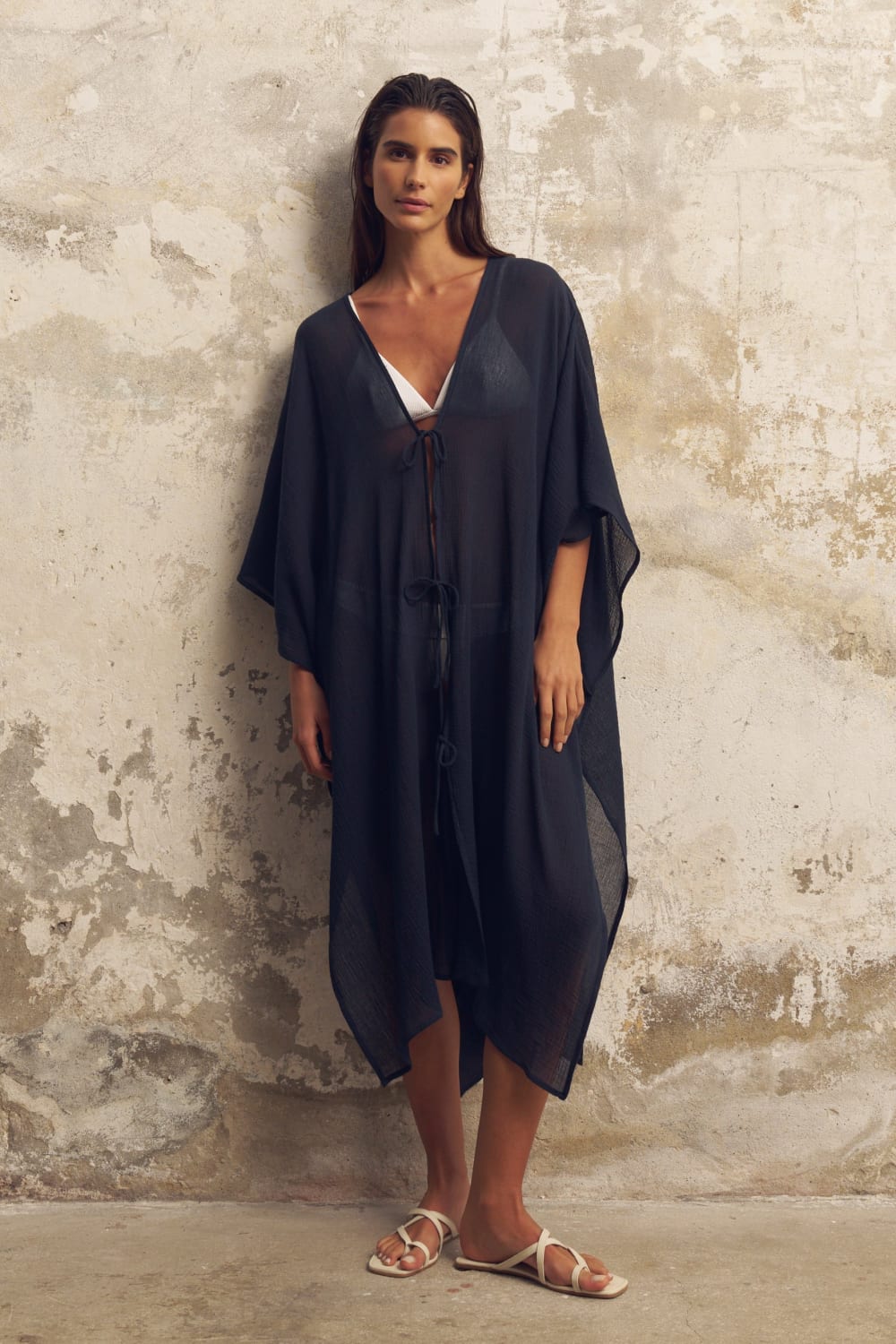 The Handloom-Bodrum Ties Kaftan Navy-Kaftan-1-Milagron.com