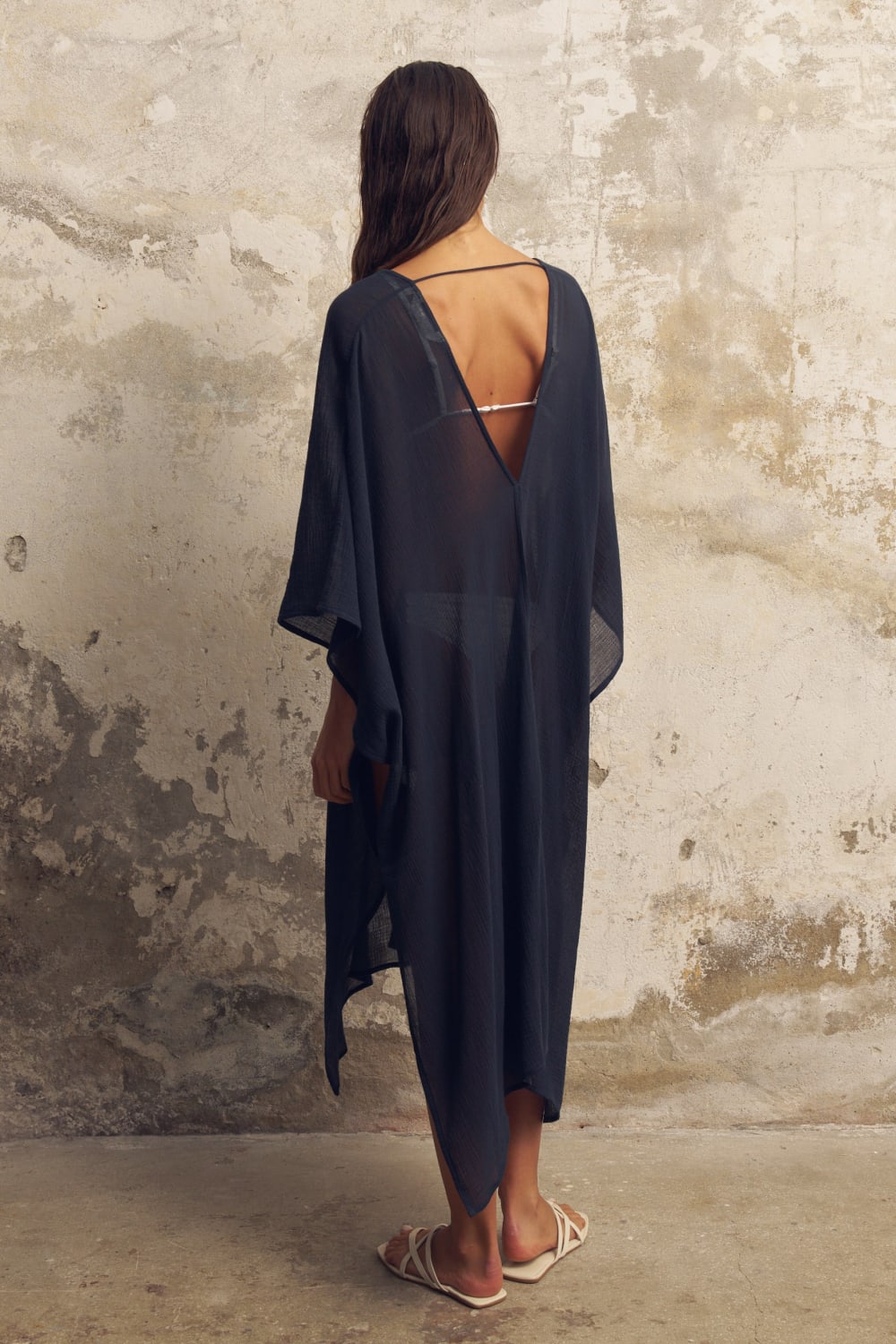 The Handloom-Bodrum Ties Kaftan Navy-Kaftan-3-Milagron.com