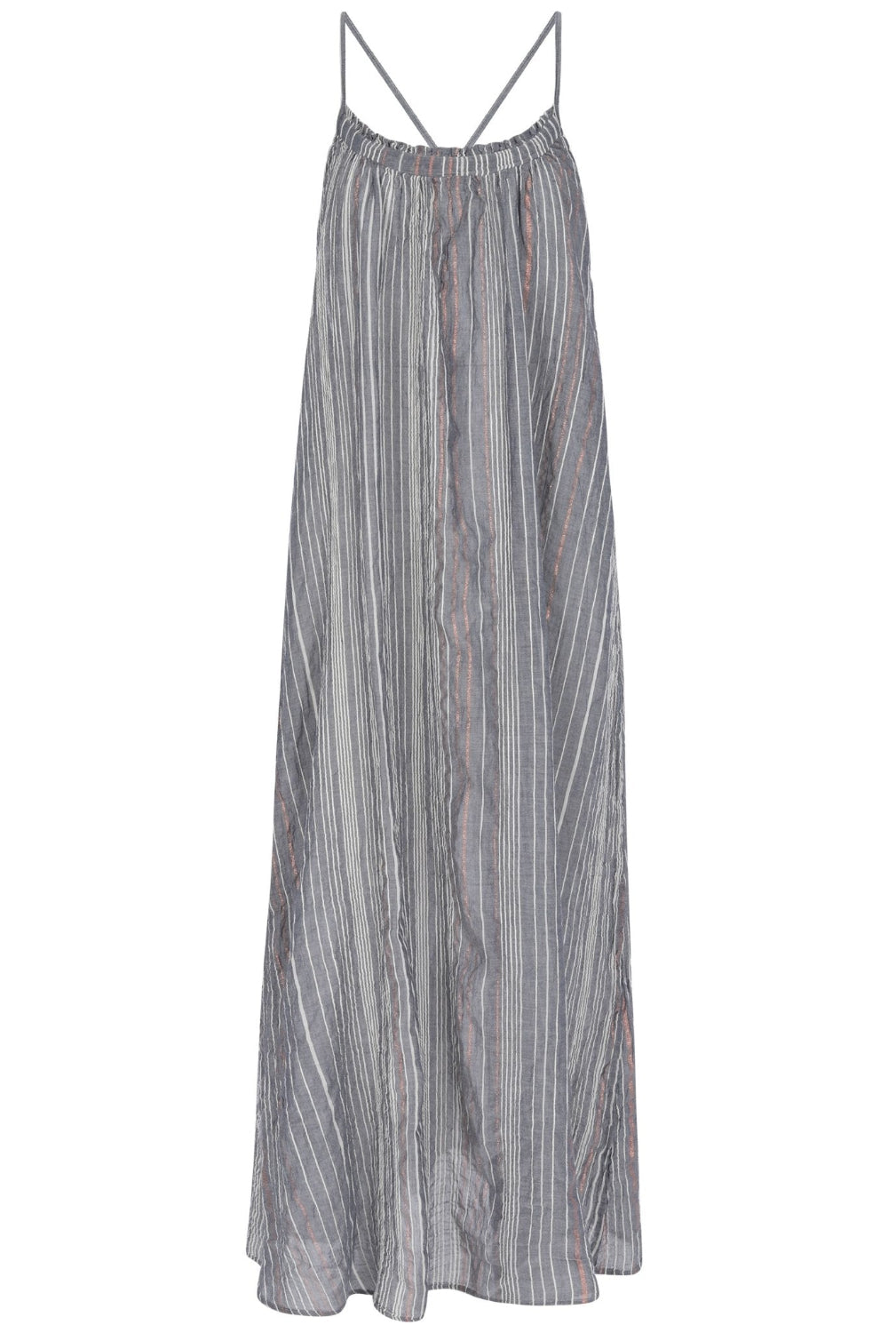 The Handloom-Canggu Maxi Dress Navy With Stripes-Elbise-6-Milagron.com