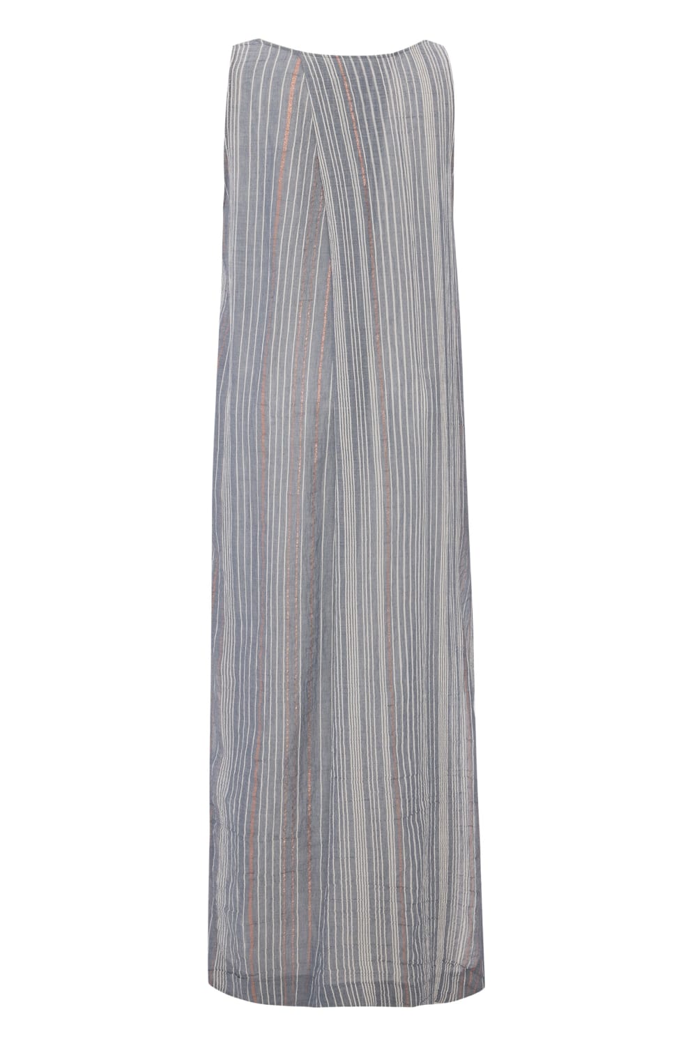 The Handloom-Day Break Dress Navy With Stripes-Elbise-8-Milagron.com