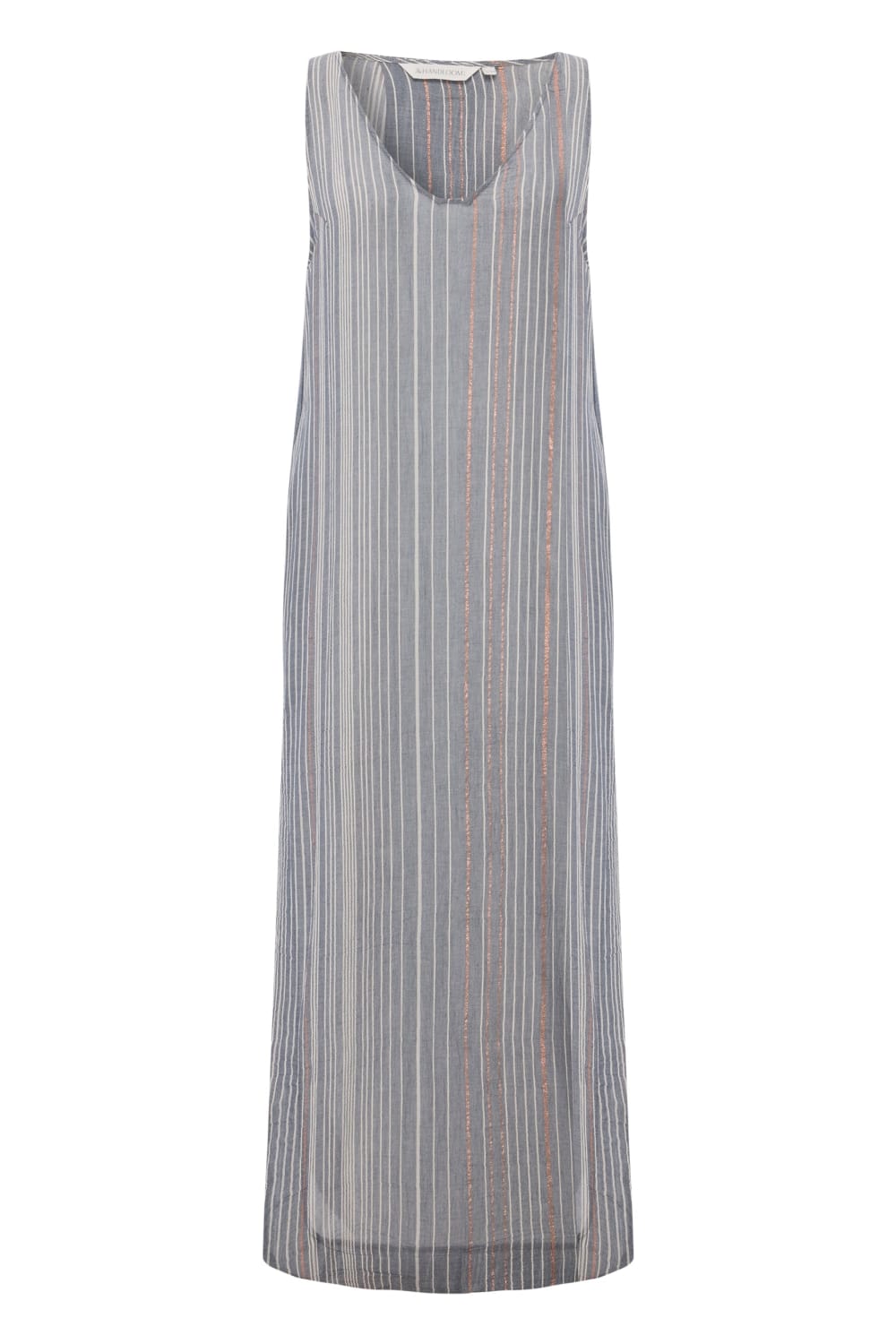The Handloom-Day Break Dress Navy With Stripes-Elbise-7-Milagron.com