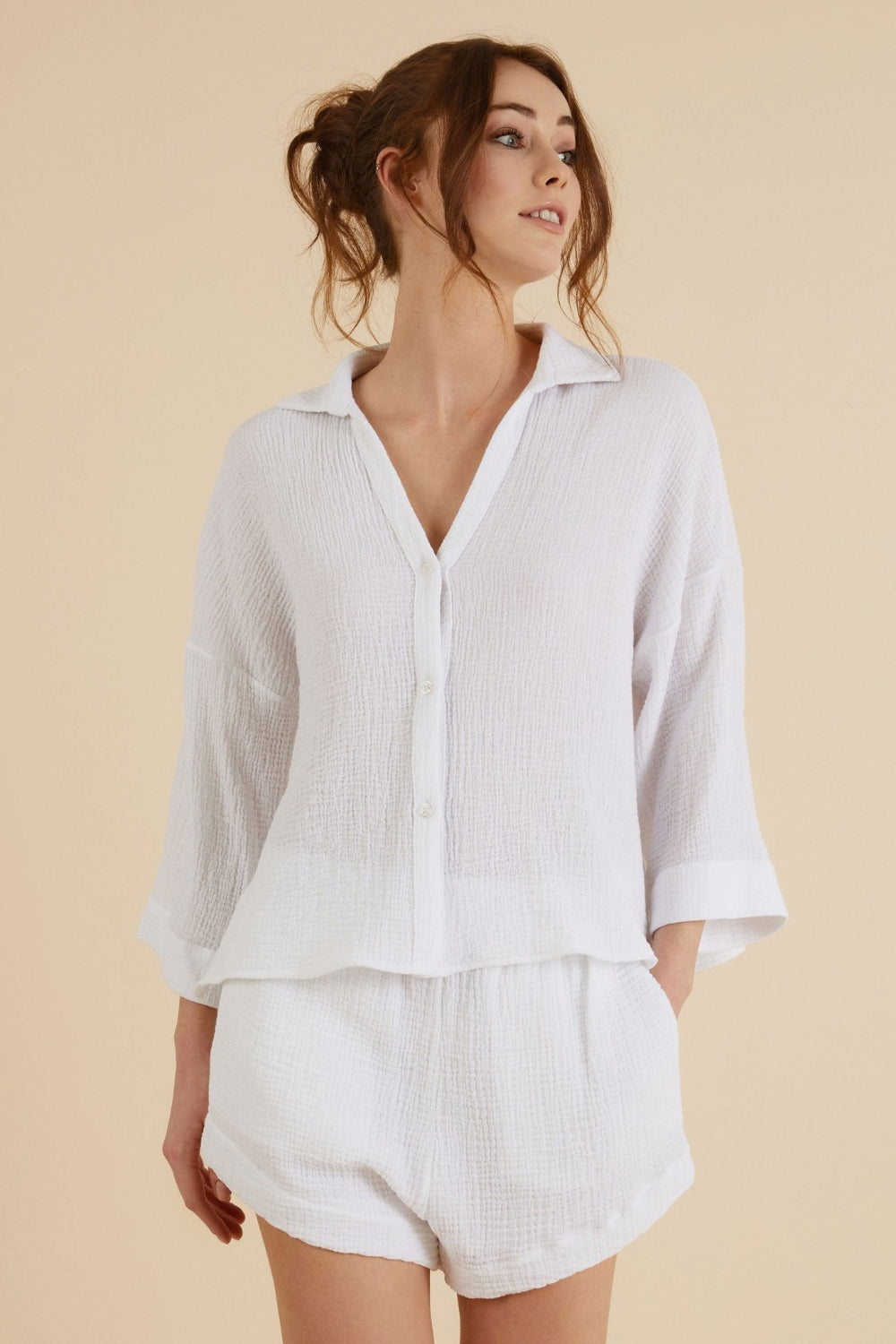 The Handloom-Echo Boy Short White-Şort-5-Milagron.com