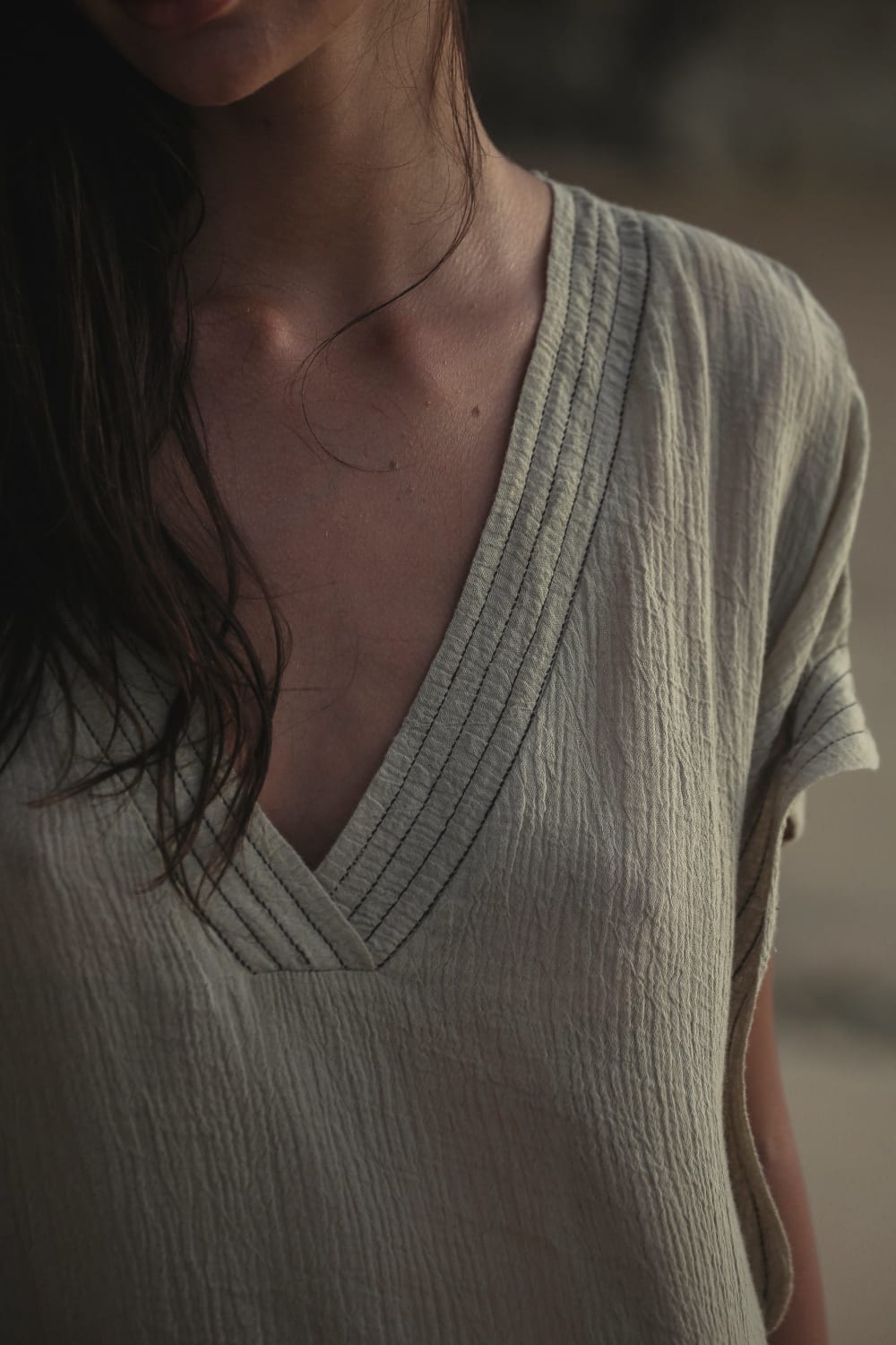 The Handloom-Ela Kaftan Khaki Green-Kaftan-3-Milagron.com