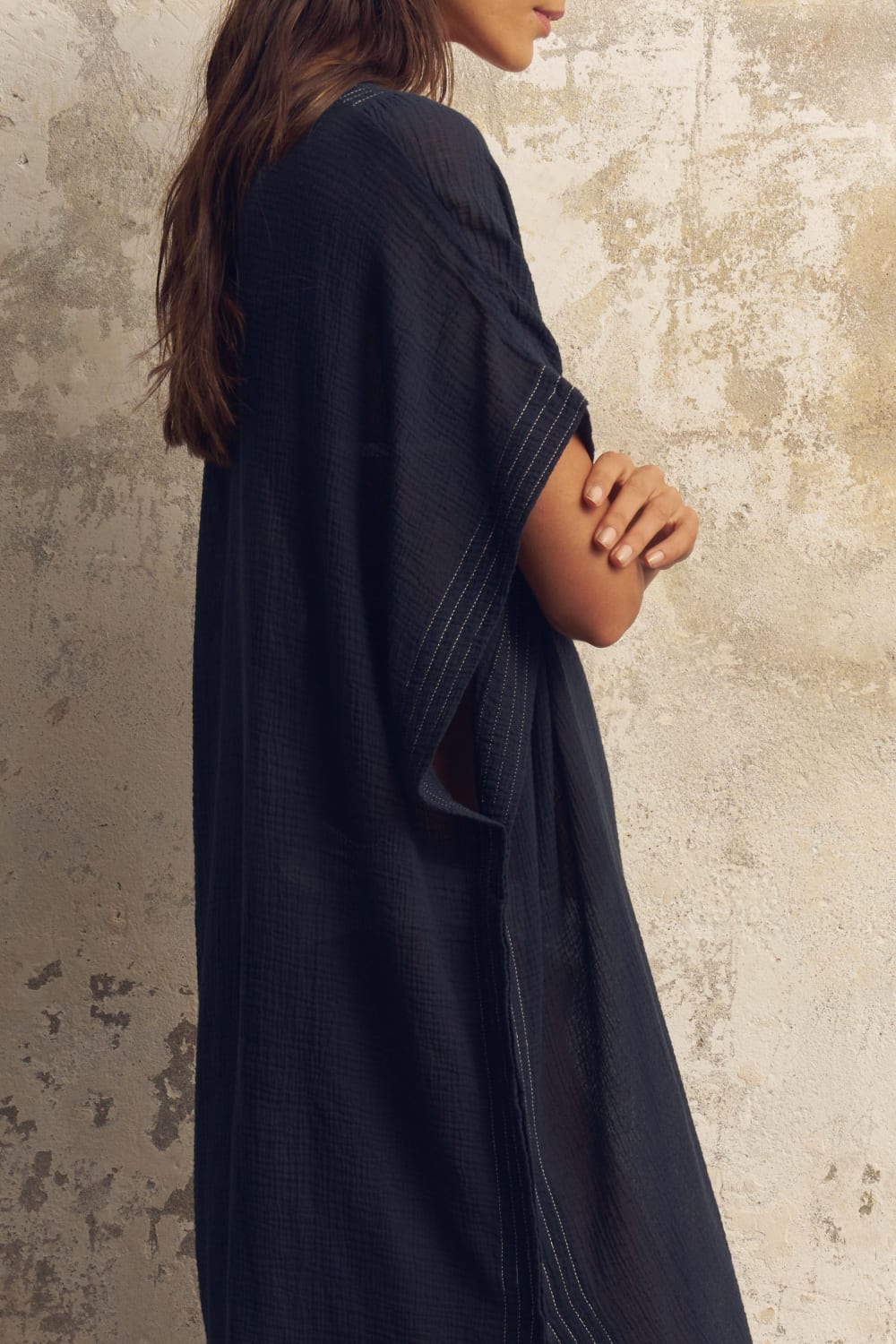 The Handloom-Ela Kaftan Navy-Kaftan-7-Milagron.com