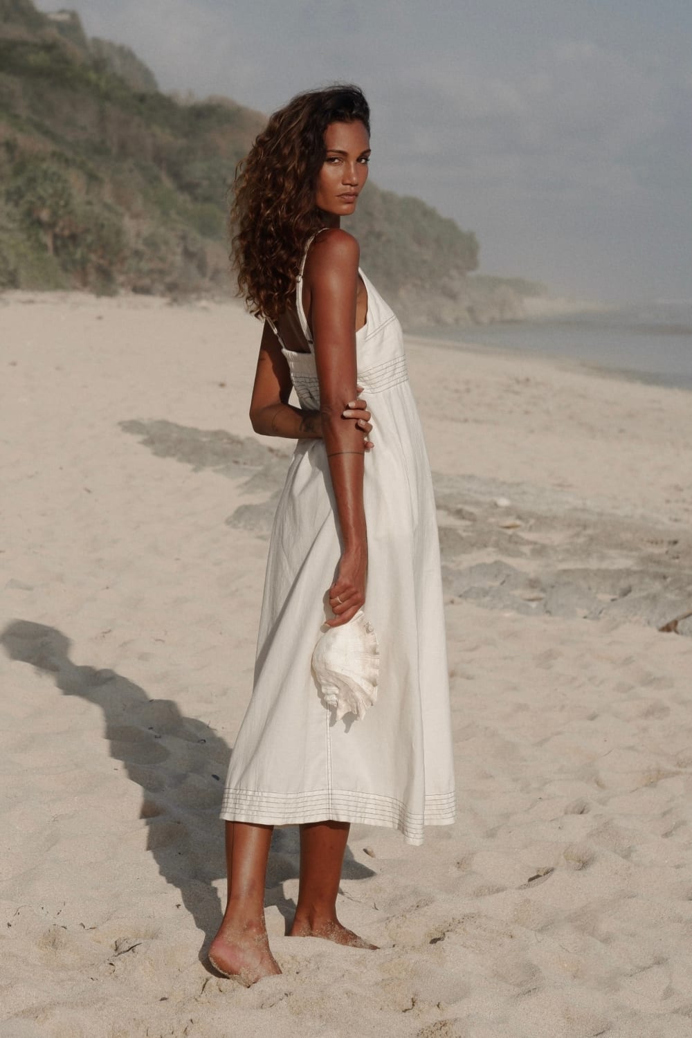 The Handloom-Eva Maxi Dress Natural-Elbise-2-Milagron.com