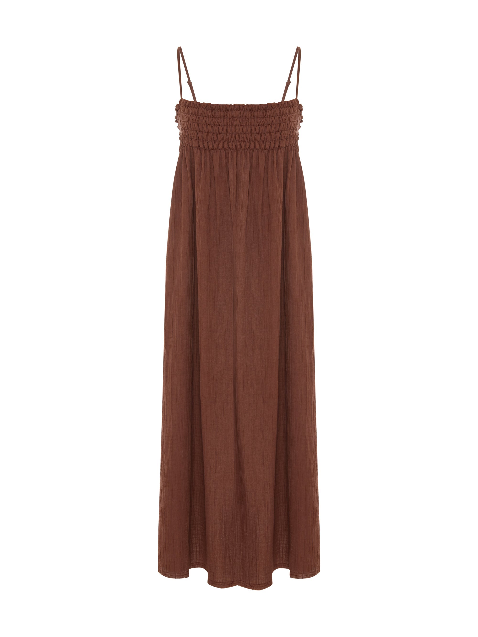 Kaya Smocked Maxi Dress - Terracotta