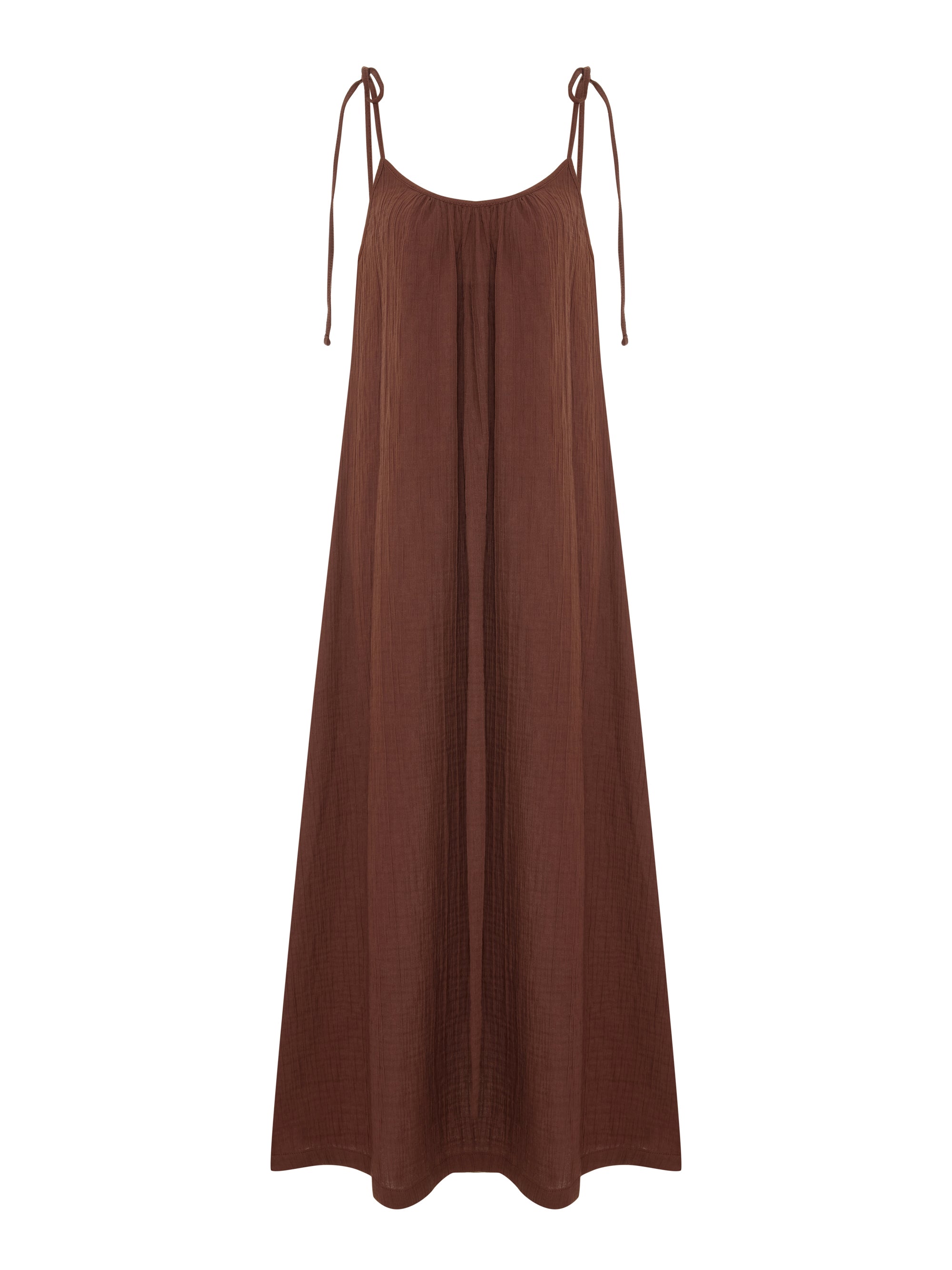 Kaya Tie Strap Maxi Dress - Terracotta