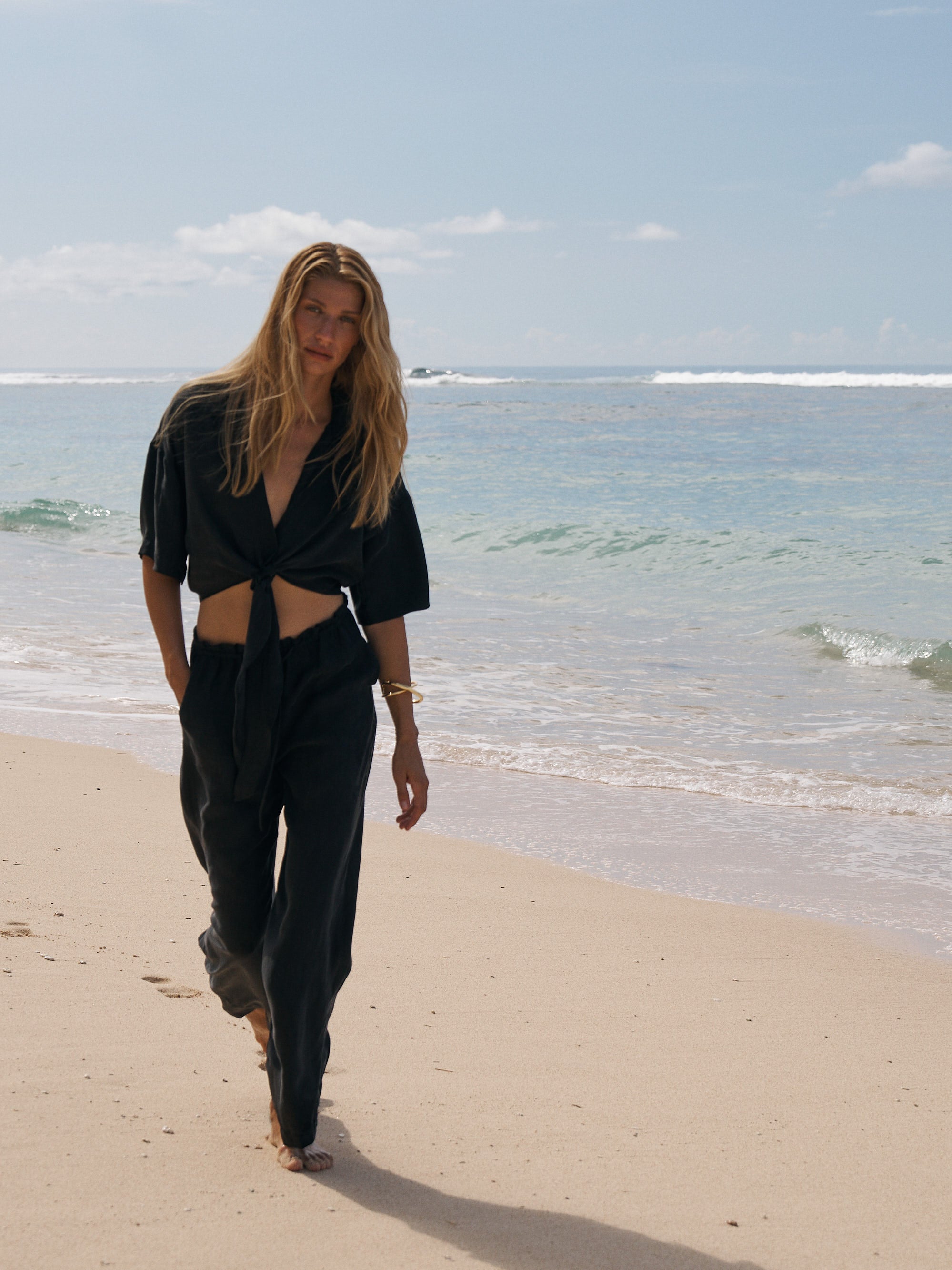 The Handloom-Lucid Flow Tie Pants Black-Pantolon-1-Milagron.com