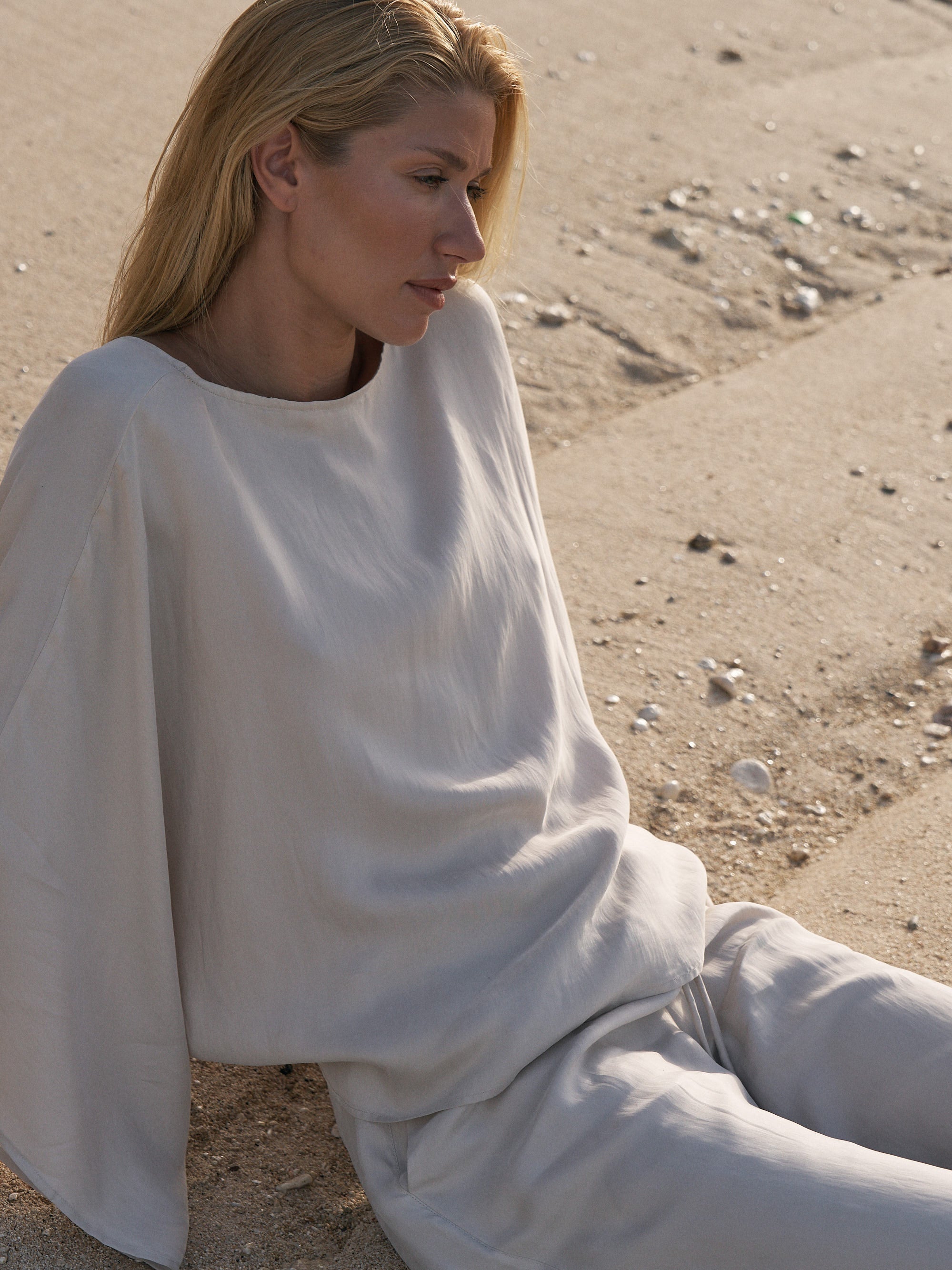 The Handloom-Lucid Knot Top Sand-Gömlek-3-Milagron.com