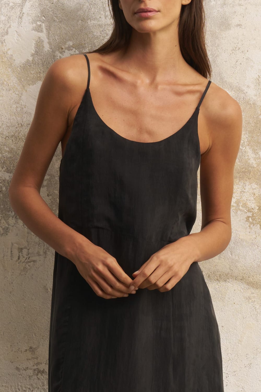 The Handloom-Lucid Midnight Maxi Dress Black-Elbise-3-Milagron.com