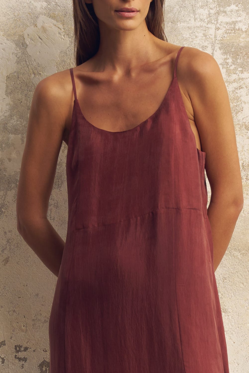 The Handloom-Lucid Midnight Maxi Dress Burgundy-Elbise-5-Milagron.com