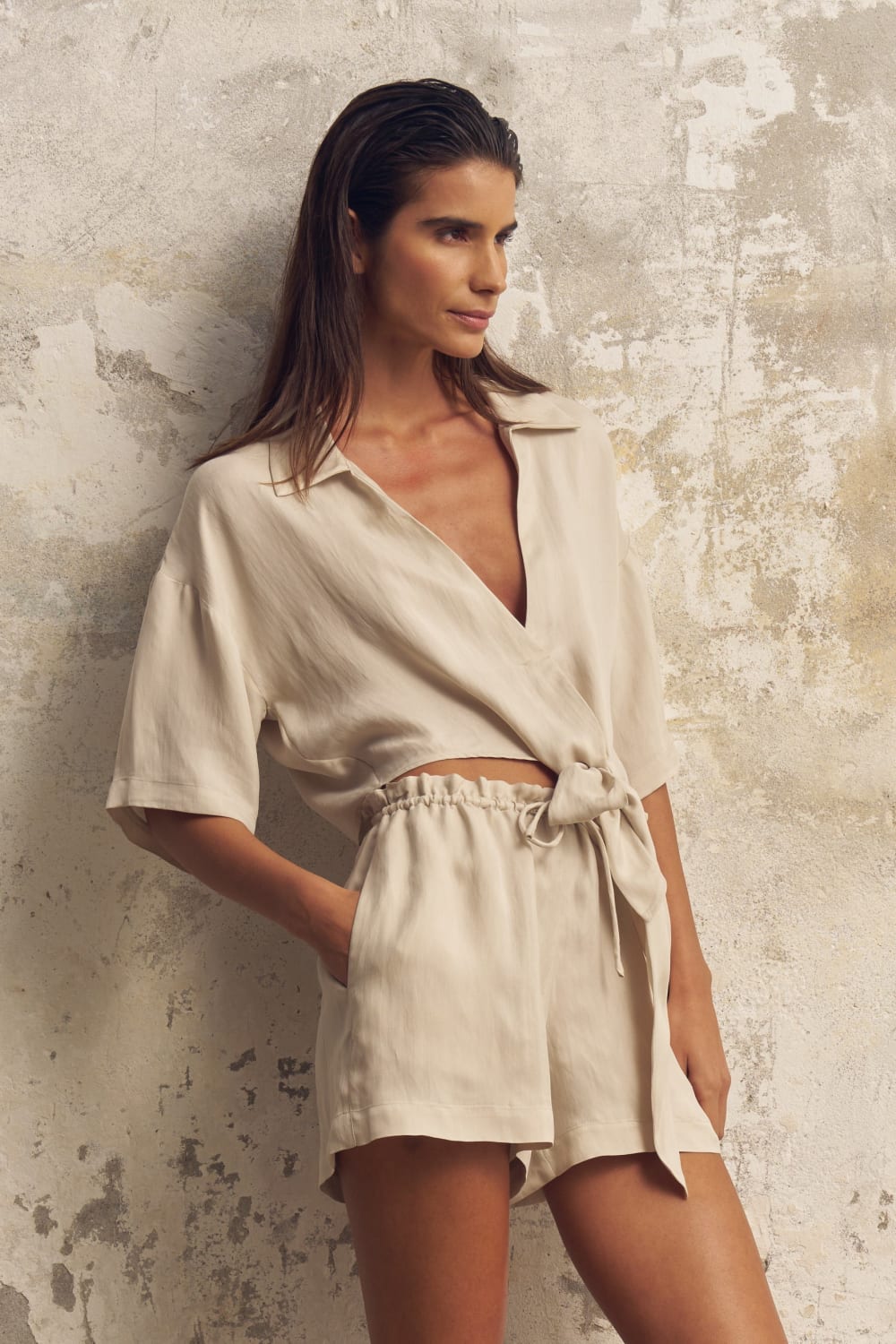 The Handloom-Lucid Tie Shirt Sand-Gömlek-5-Milagron.com