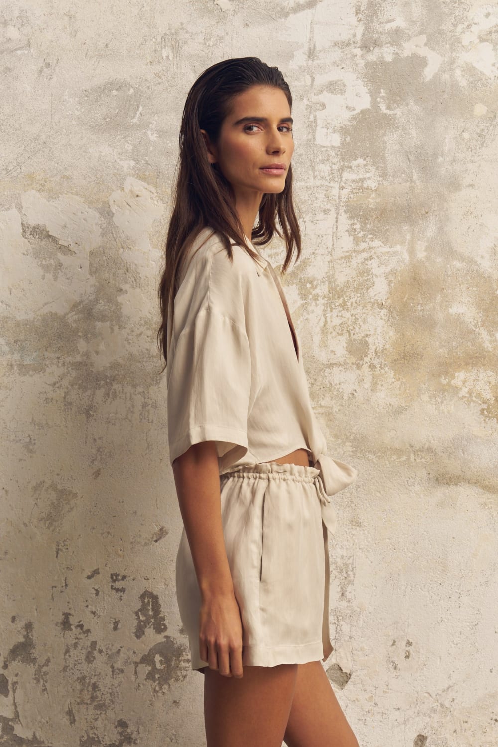 The Handloom-Lucid Tie Shirt Sand-Gömlek-6-Milagron.com