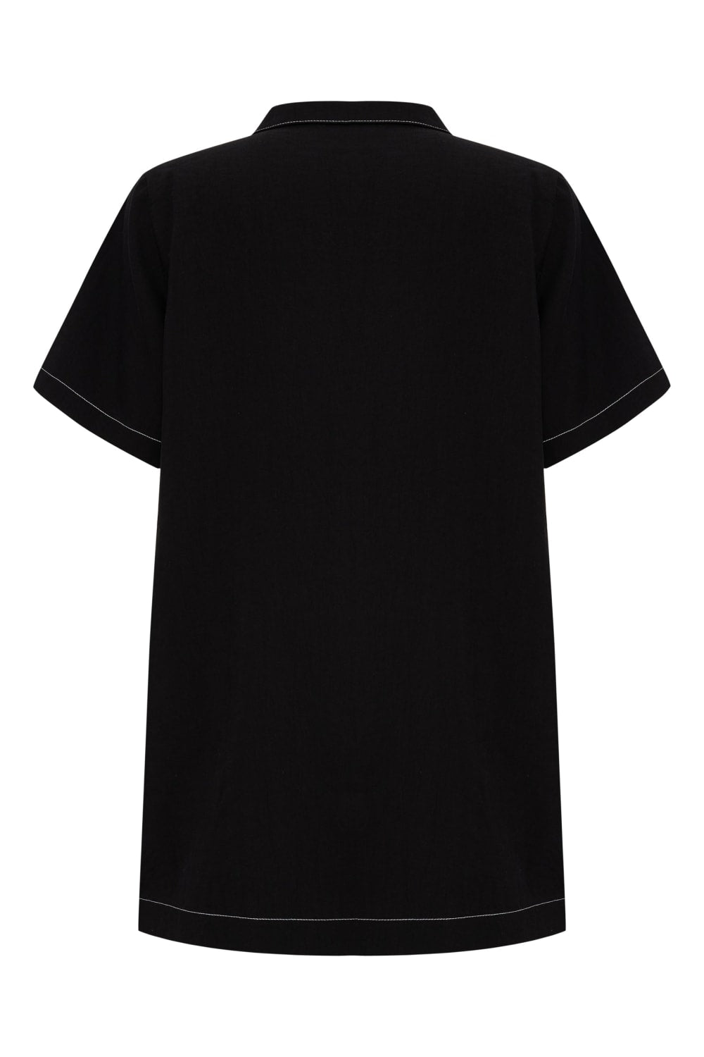 The Handloom-Mae Popover Mini Dress Black-Elbise-8-Milagron.com