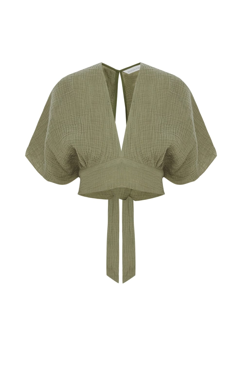 The Handloom-Mare Top Khaki Green-Top-5-Milagron.com