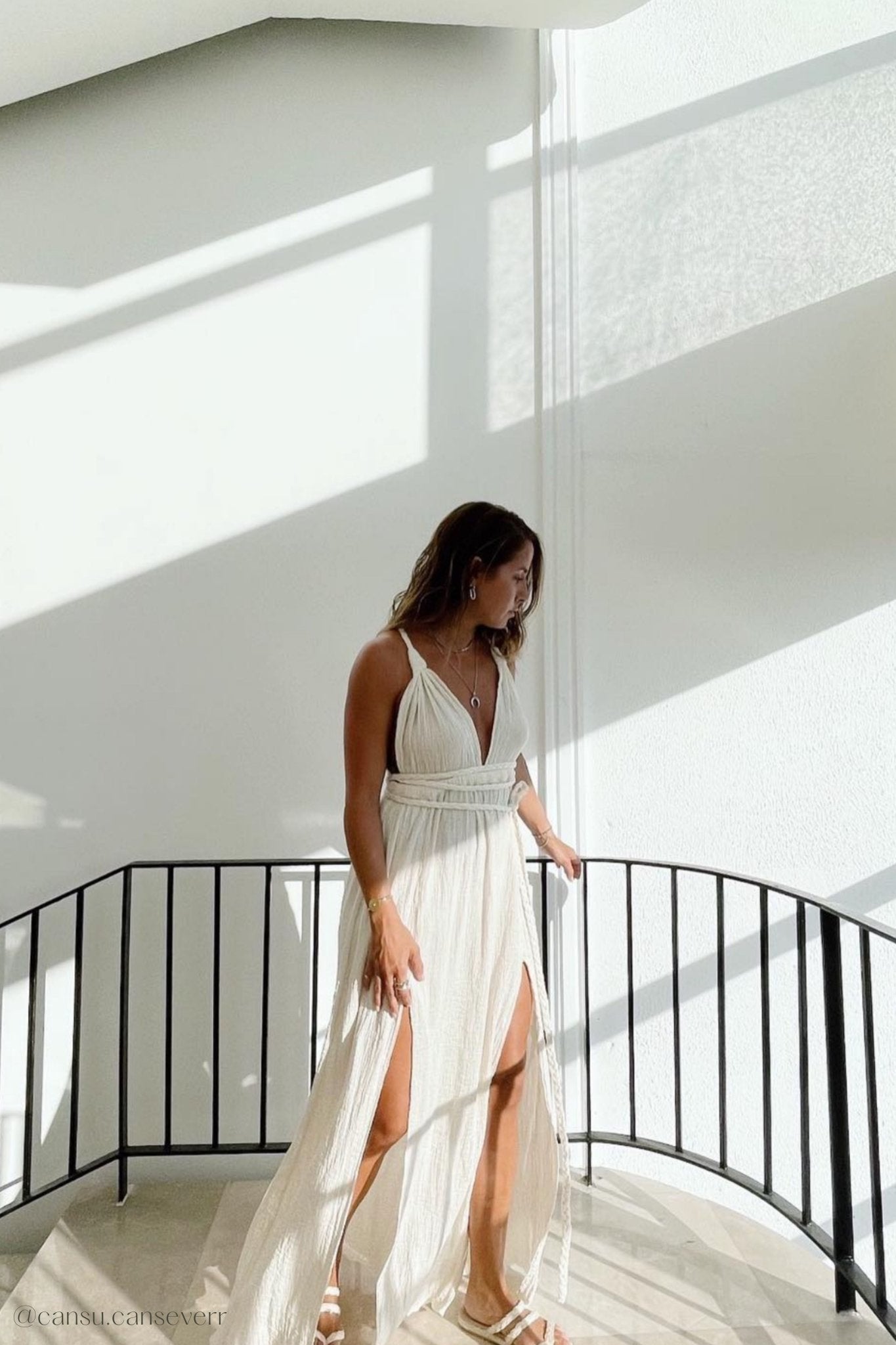 The Handloom-Muse Braided Straps Dress Natural-Elbise-14-Milagron.com