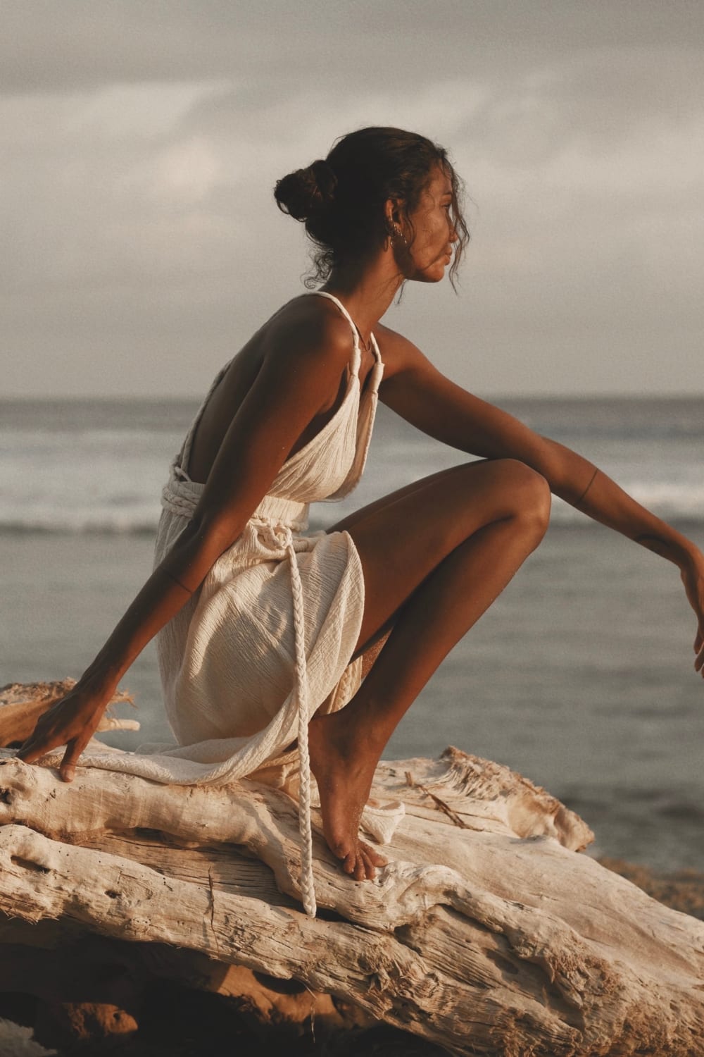 The Handloom-Muse Braided Straps Dress Natural-Elbise-5-Milagron.com