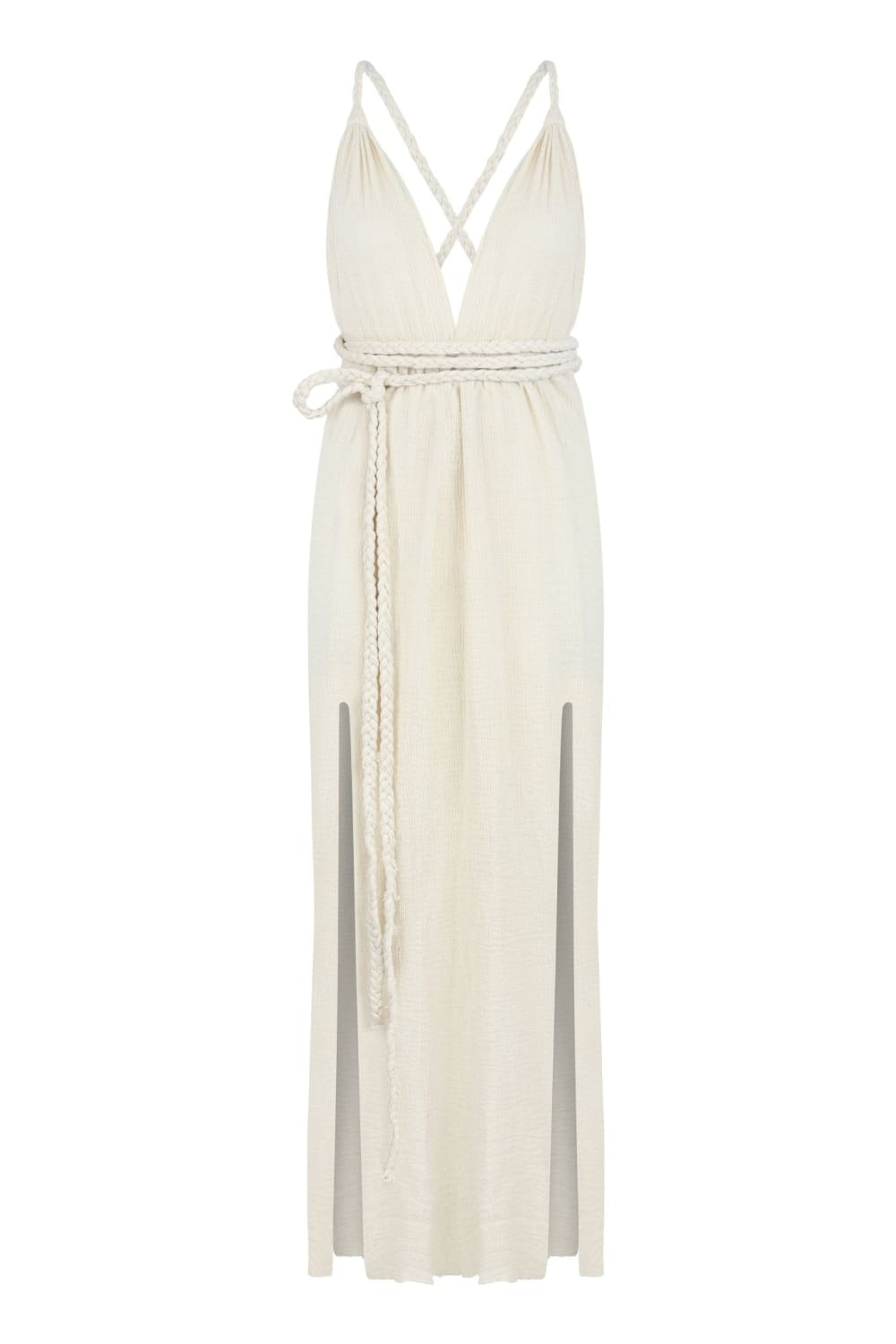 The Handloom-Muse Braided Straps Dress Natural-Elbise-7-Milagron.com