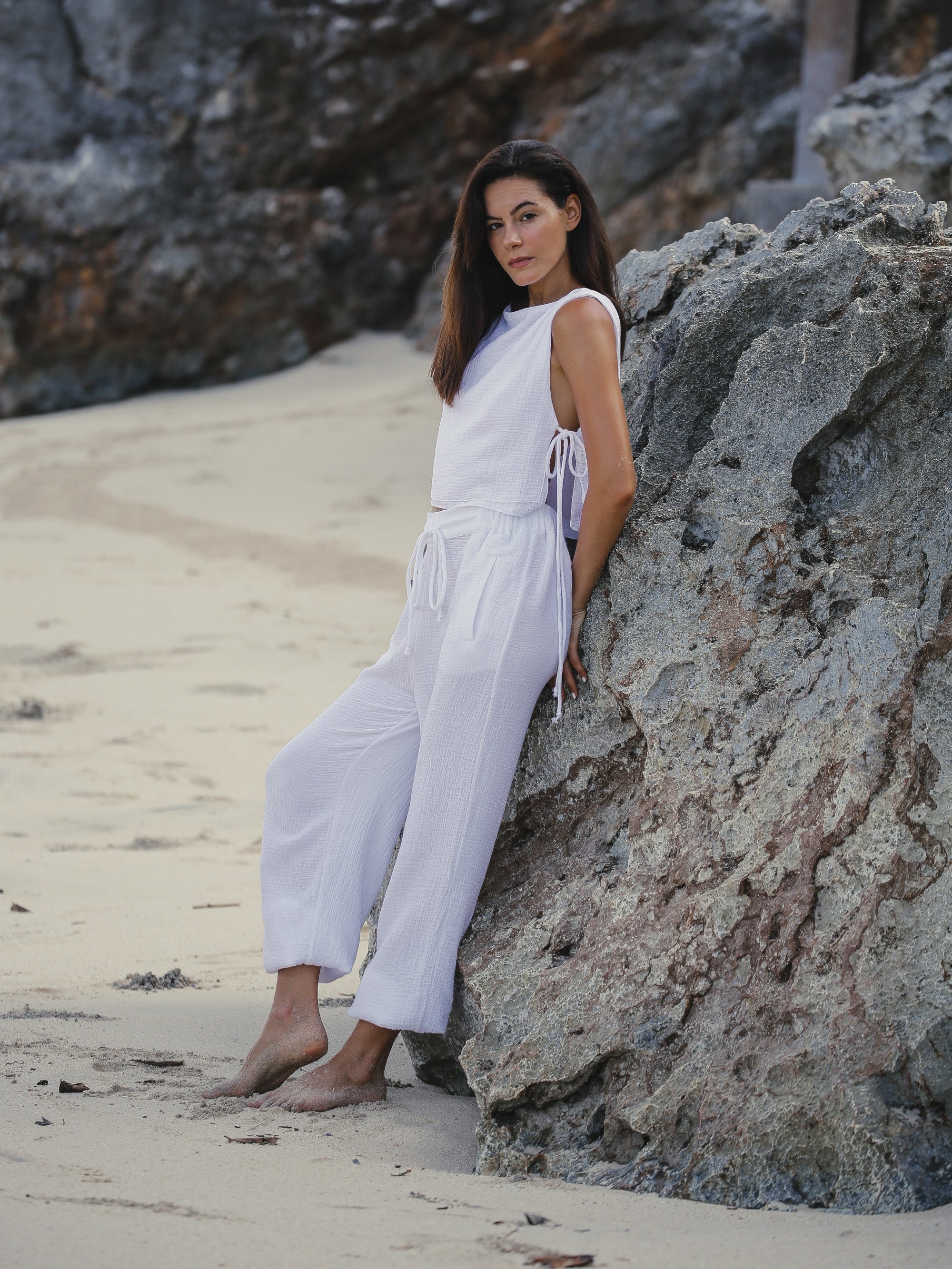 The Handloom-SORUNLU - Mia Pants White-Pants-6-Milagron.com