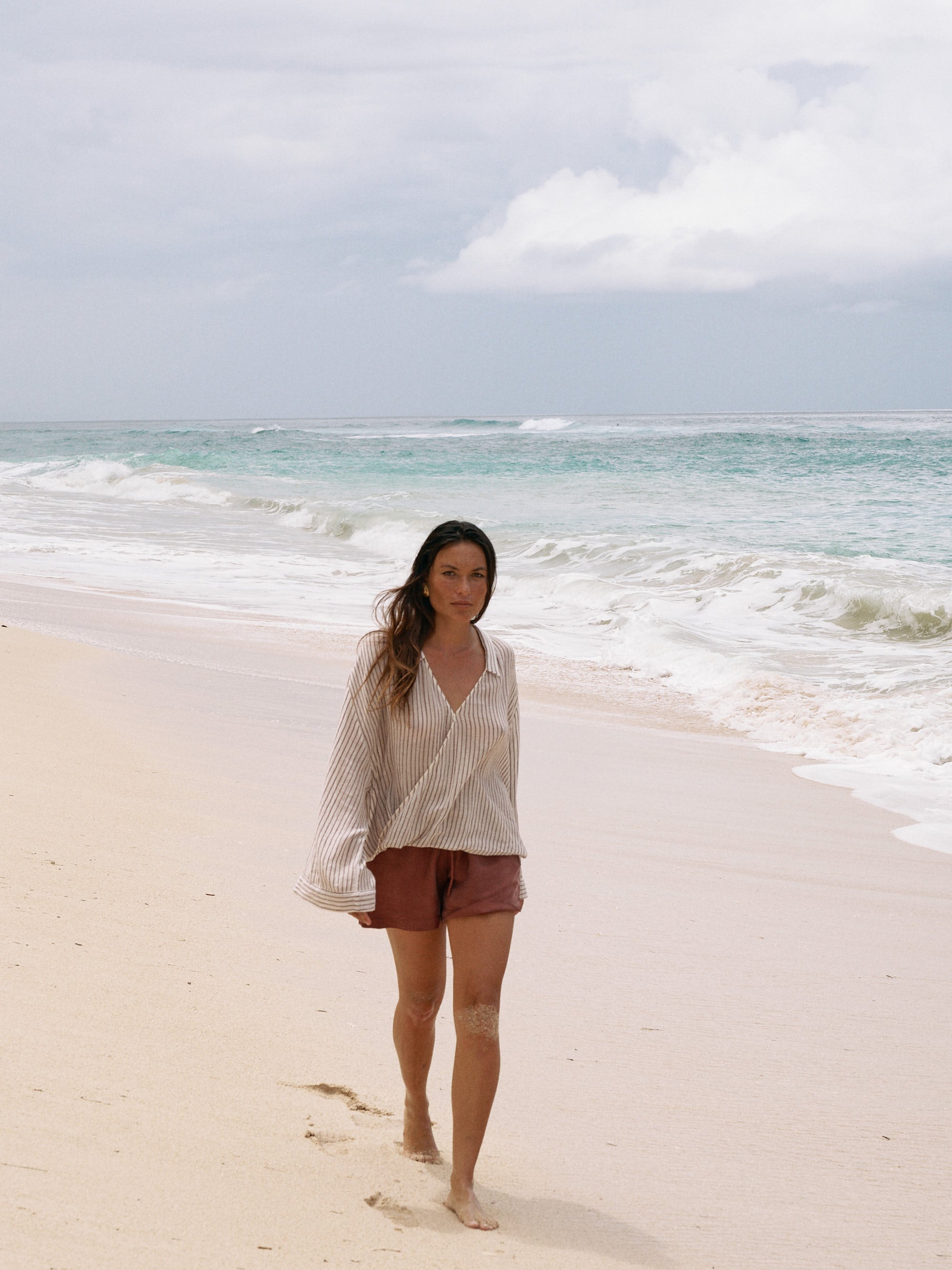 The Handloom-Sade Top Burgundy Stripes-Top-4-Milagron.com