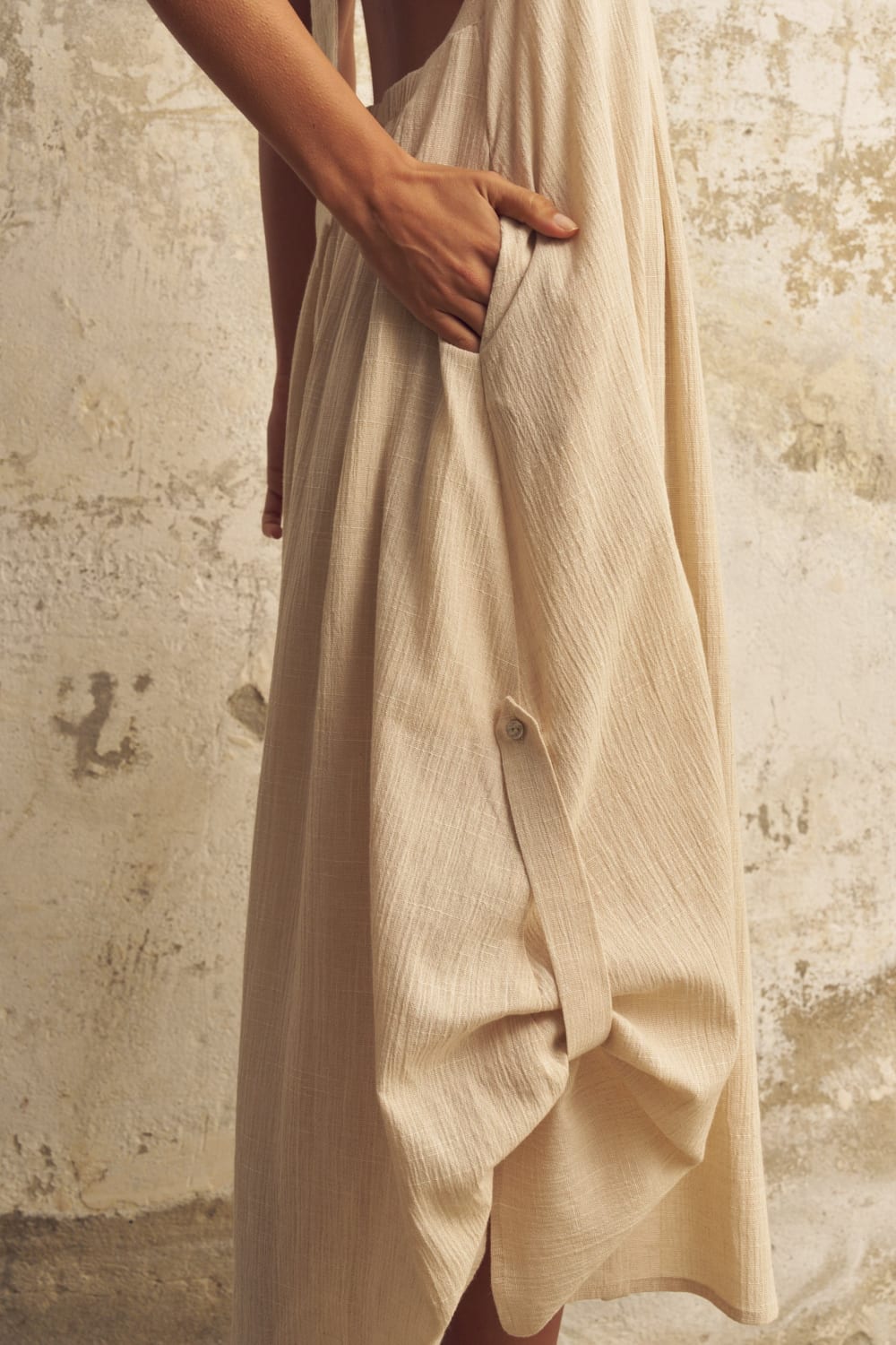 The Handloom-Sahara Sun Maxi Dress Natural-Elbise-8-Milagron.com