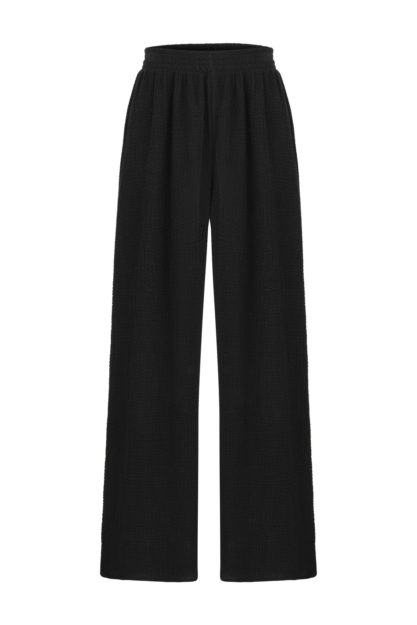 The Handloom-Skye Palazzo Pants Black-Pantolon-9-Milagron.com