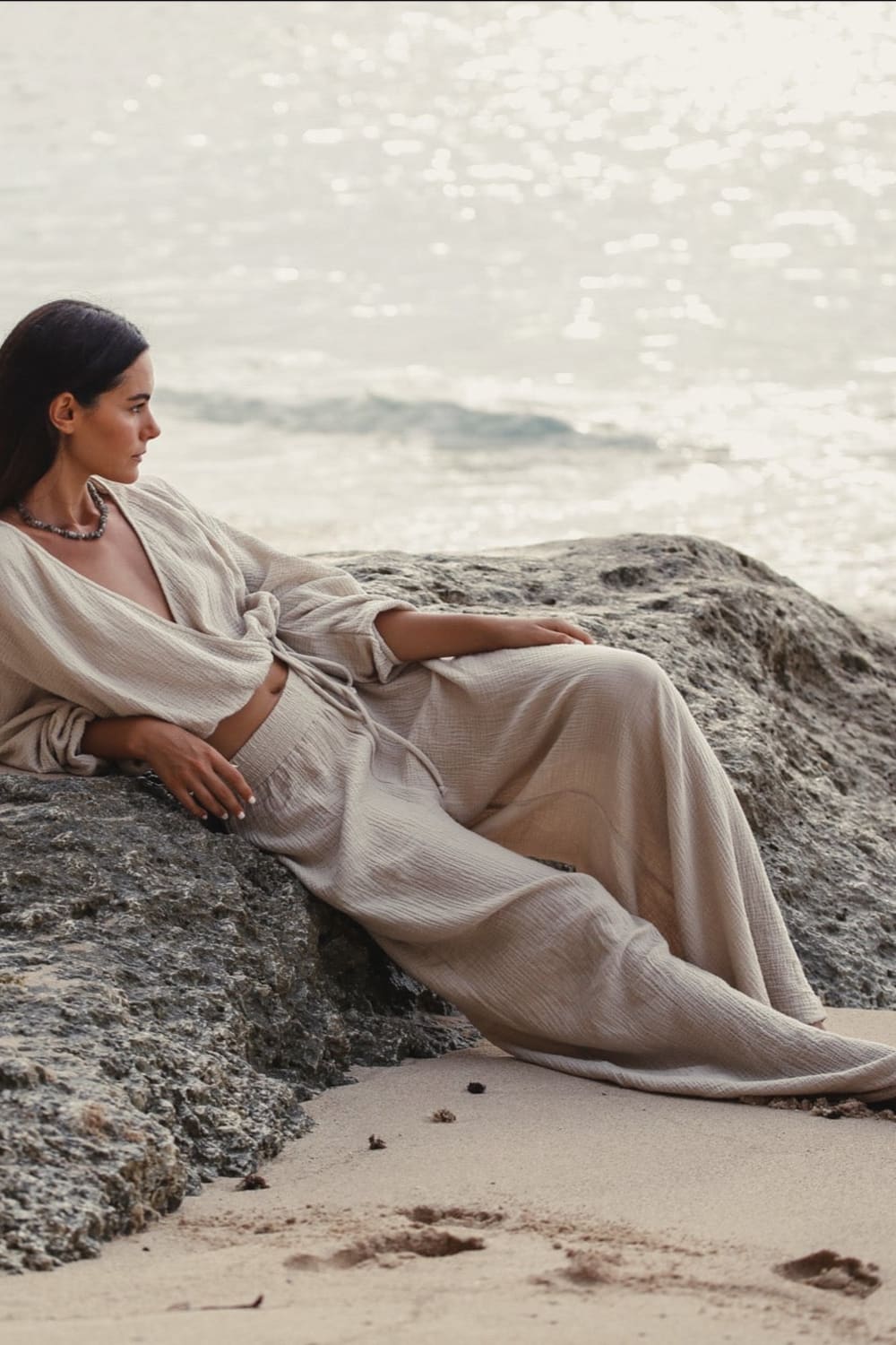 The Handloom-Skye Palazzo Pants Oatmeal-Pantolon-2-Milagron.com