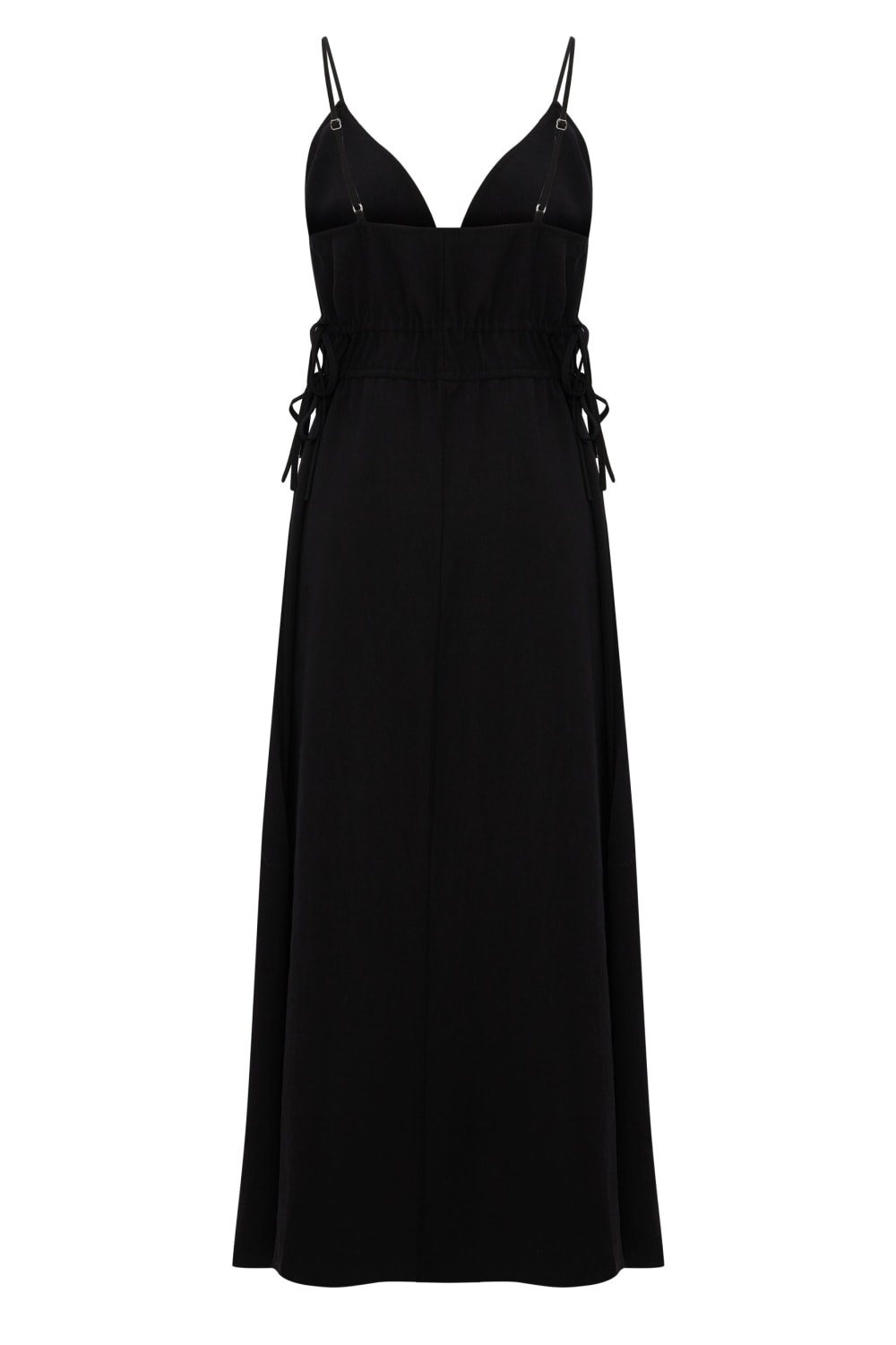 The Handloom-Sofia Ties Maxi Dress Black-Elbise-9-Milagron.com