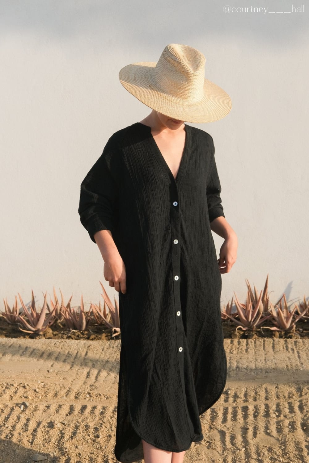 The Handloom-Terra Shirt Dress Black-Elbise-5-Milagron.com