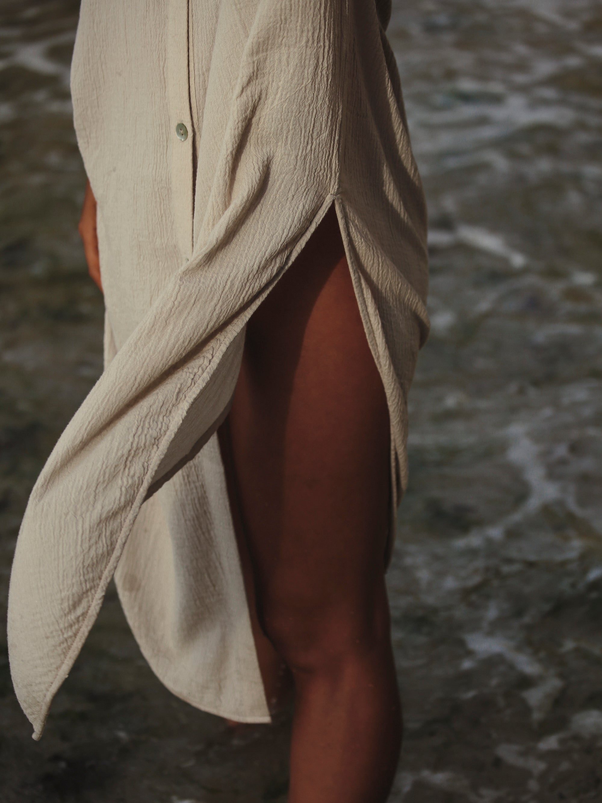 The Handloom-Terra Shirt Dress Oatmeal-Elbise-10-Milagron.com