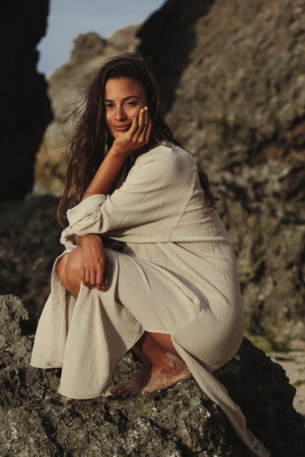 The Handloom-Terra Shirt Dress Oatmeal-Elbise-8-Milagron.com