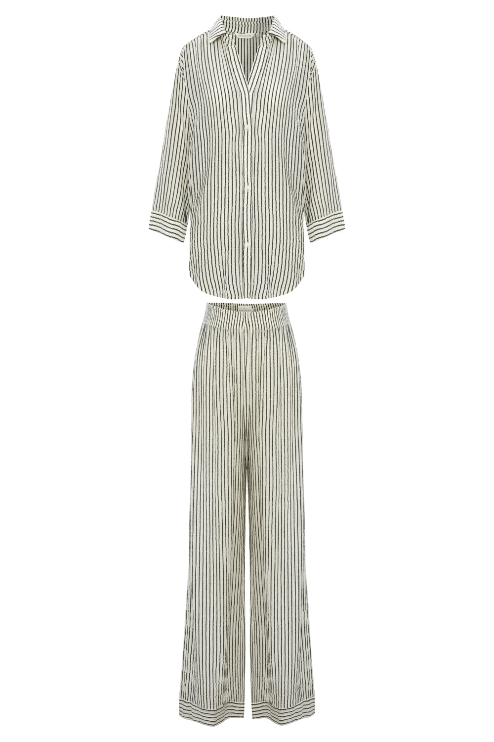 The Handloom-Voyage Set Black Stripes-Alt - Üst Takım-8-Milagron.com