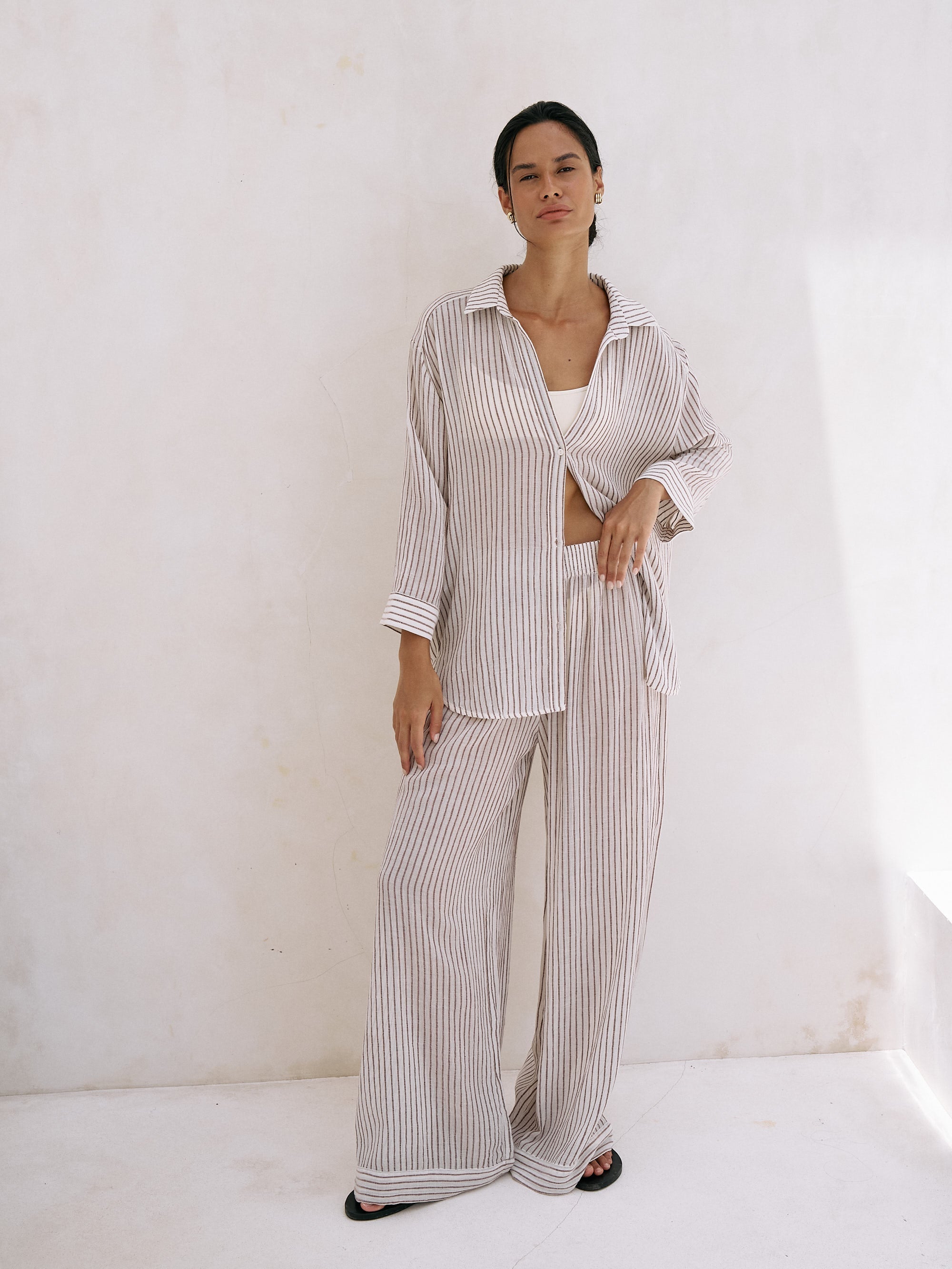 The Handloom-Voyage Set Burgundy Stripes-Set-1-Milagron.com