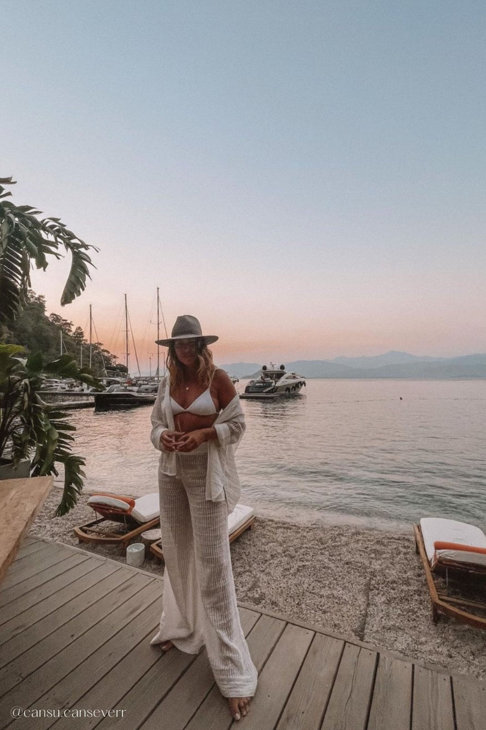 The Handloom-Voyage Set White Stripes-Alt - Üst Takım-7-Milagron.com