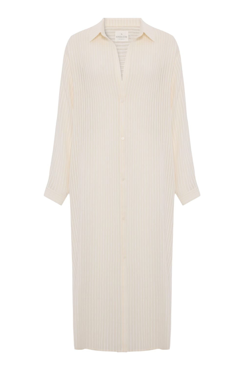 The Handloom-Voyage Shirt Dress White Stripes-Elbise-9-Milagron.com