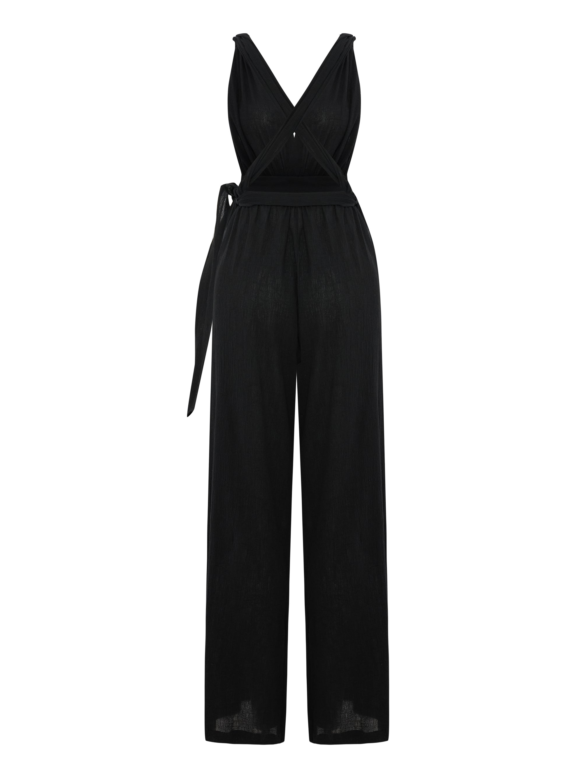 The Handloom-Wrap Your Way Jumpsuit Black-Tulum-10-Milagron.com