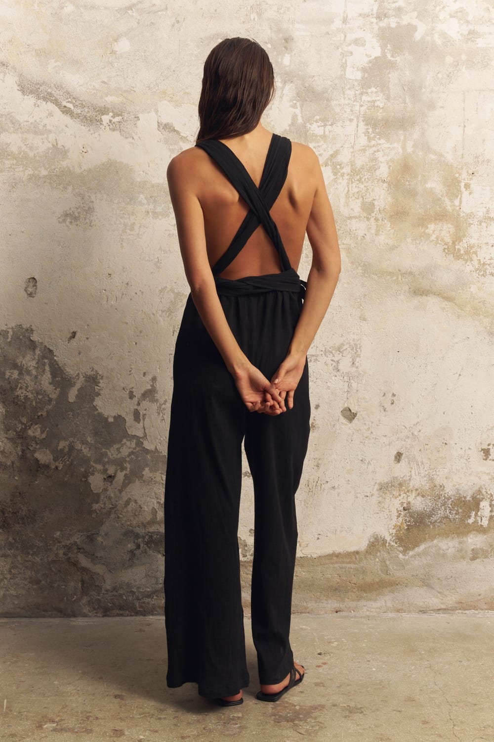 The Handloom-Wrap Your Way Jumpsuit Black-Tulum-8-Milagron.com