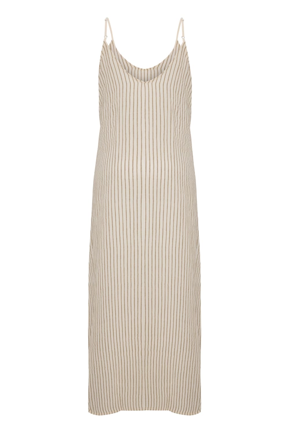 The Handloom-Yaz Dress Khaki Green Stripes-Elbise-7-Milagron.com