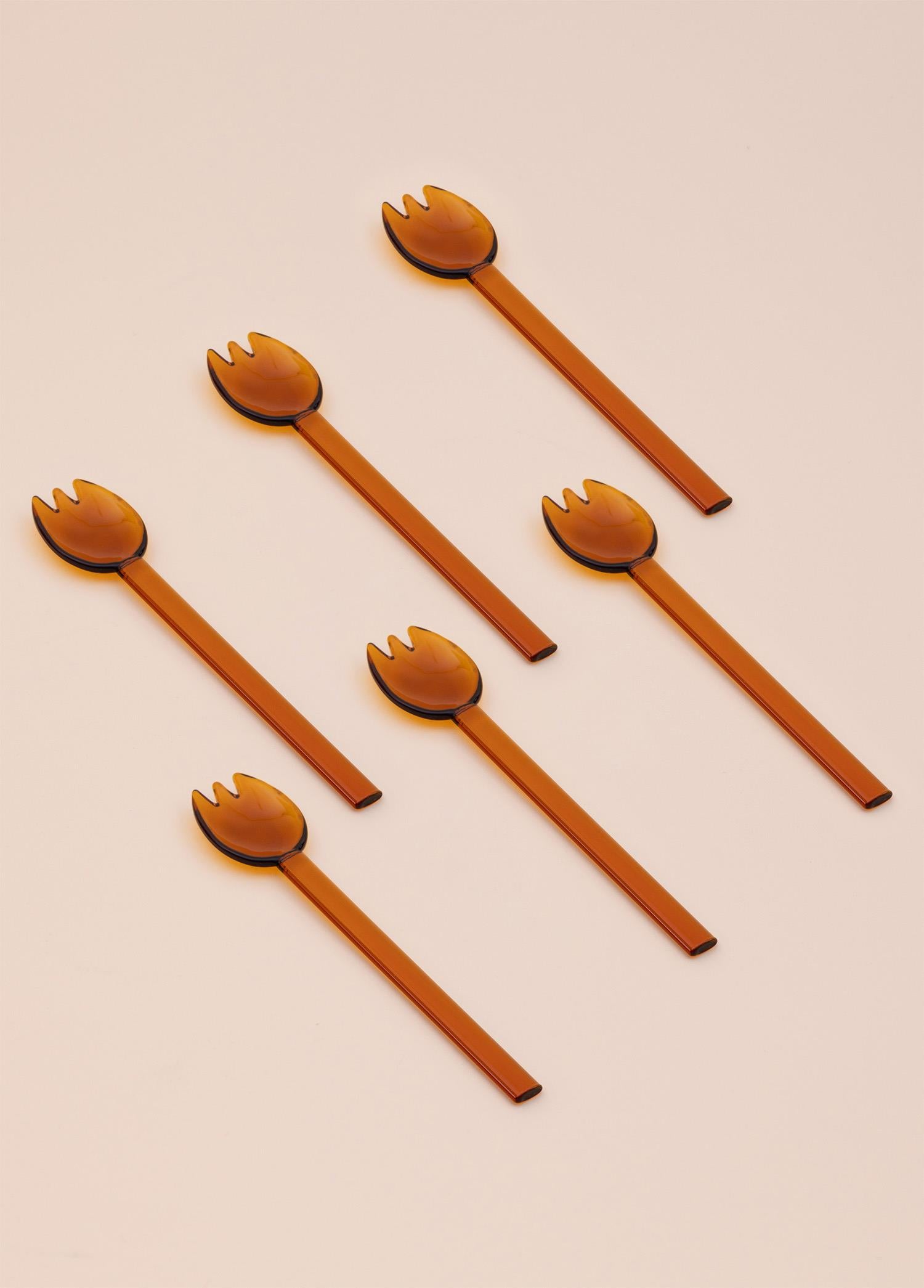 Abiete Dondurma Ve Tatlı Kaşığı Amber 6Lı Set